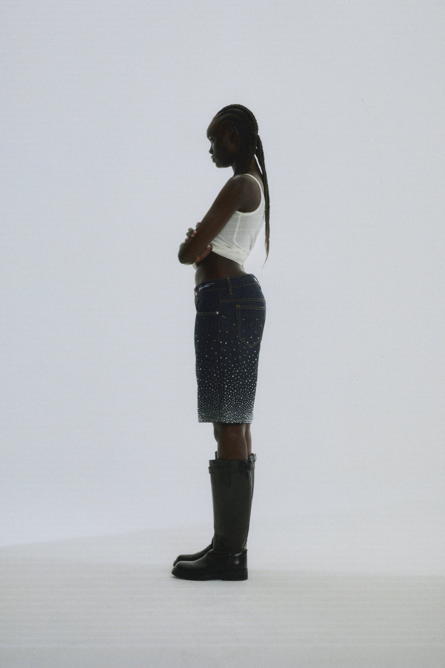 SP5DER Star Dust Denim Short in Indigo