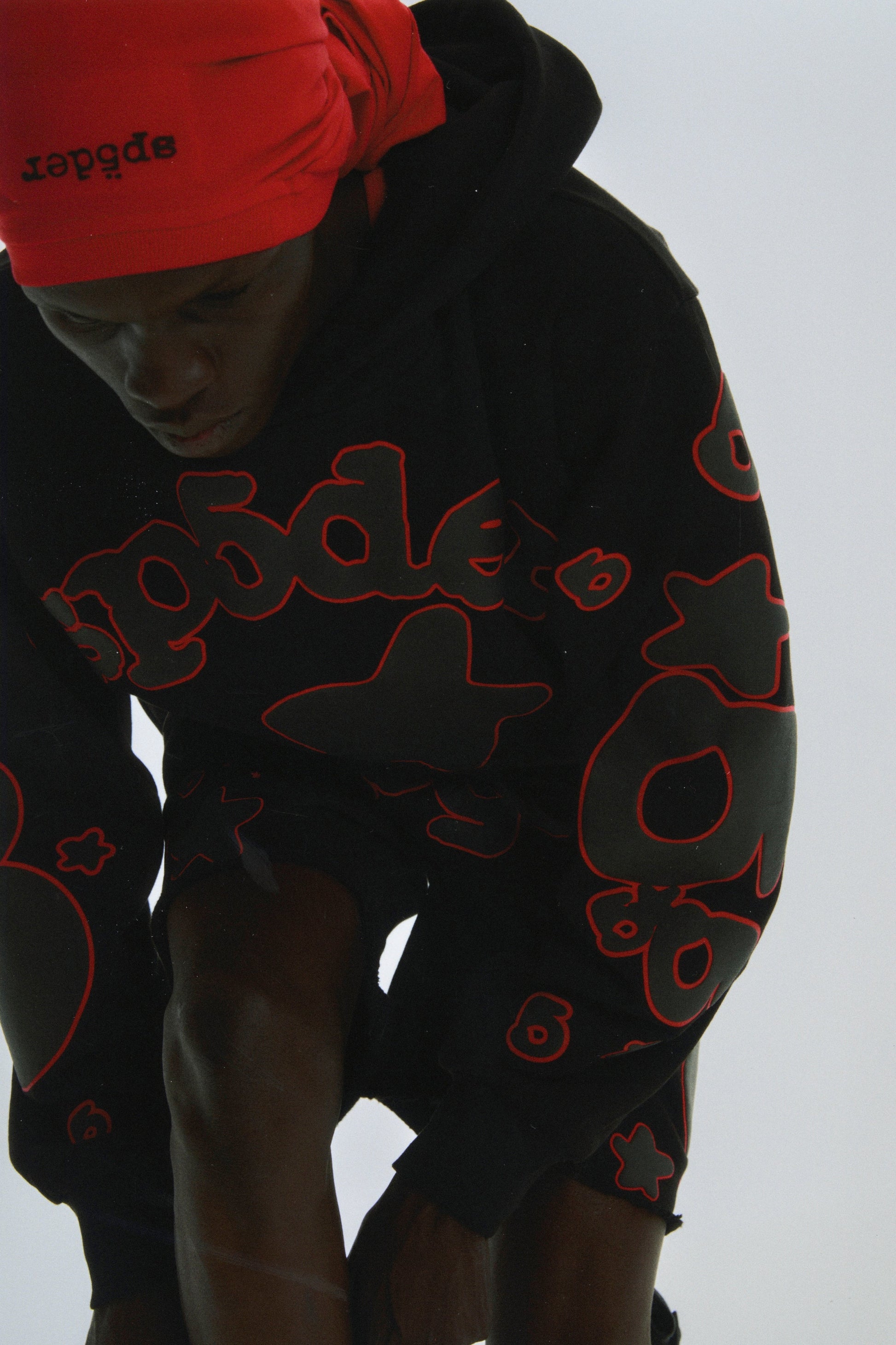 SP5DER Beluga Outline Hoodie – Black - Detail View 17
