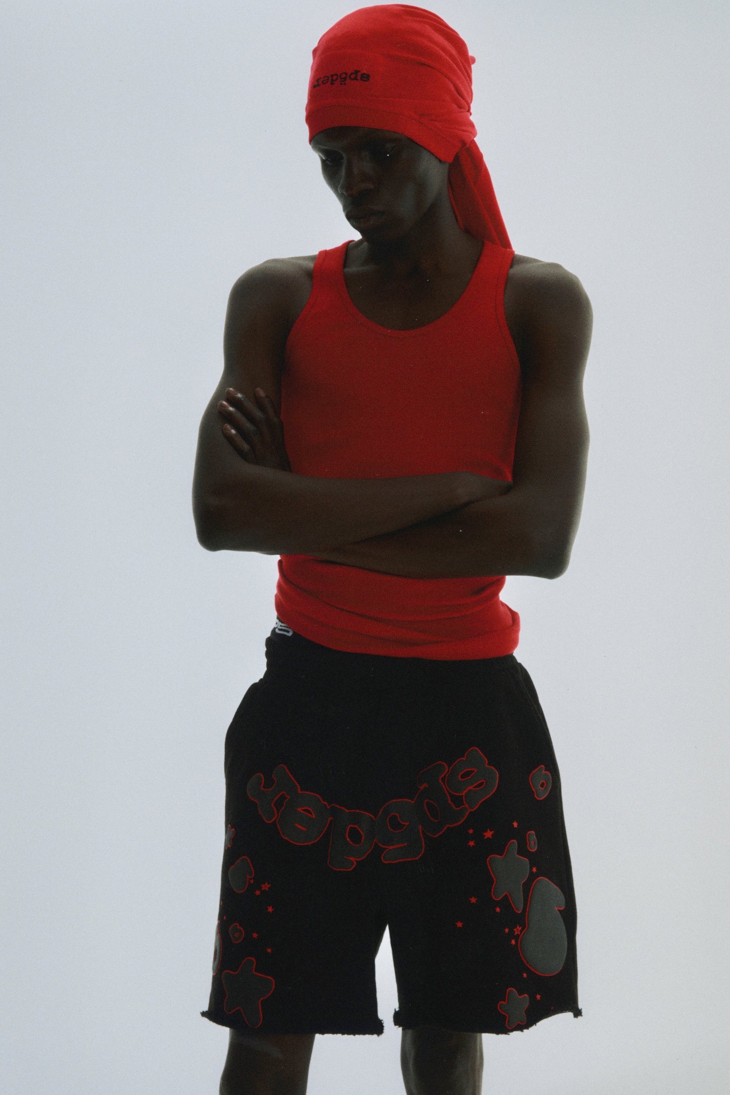 SP5DER Beluga Outline Sweatshort in Black