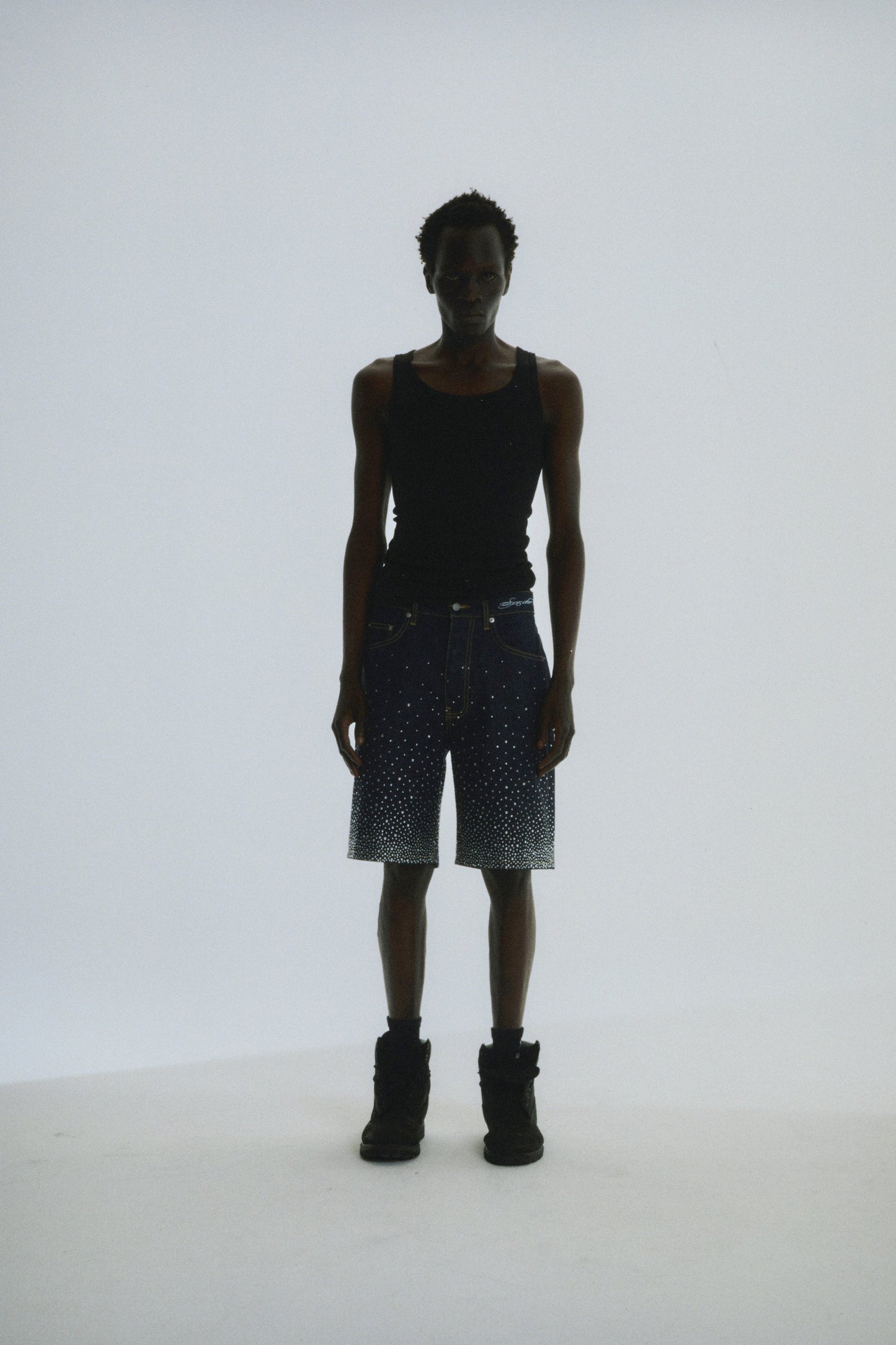 SP5DER Star Dust Denim Short in Indigo