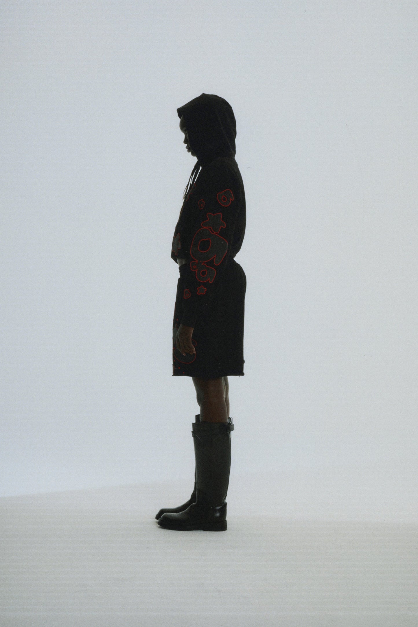 SP5DER Beluga Outline Hoodie – Black - Detail View 12