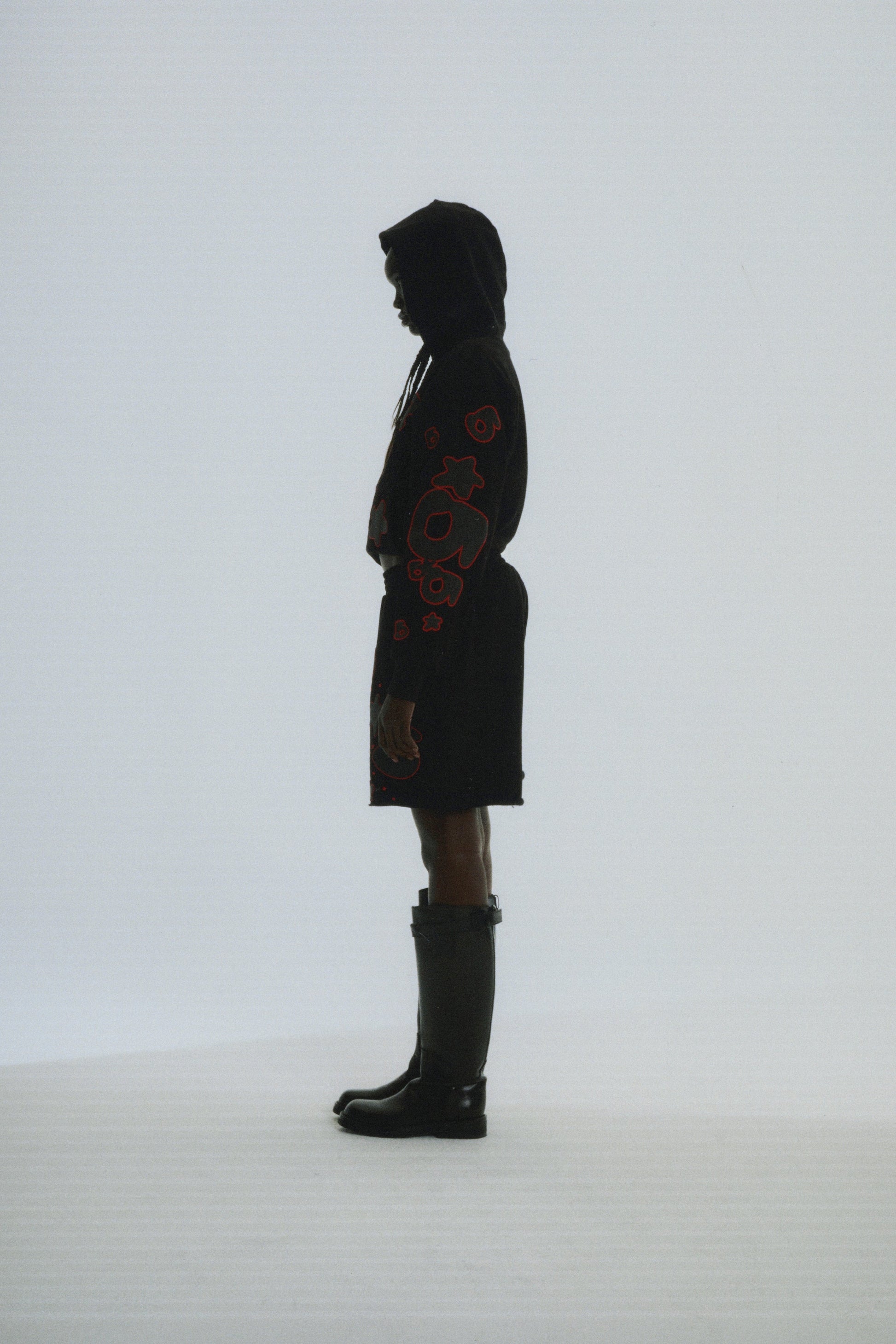 SP5DER Beluga Outline Hoodie – Black - Detail View 12