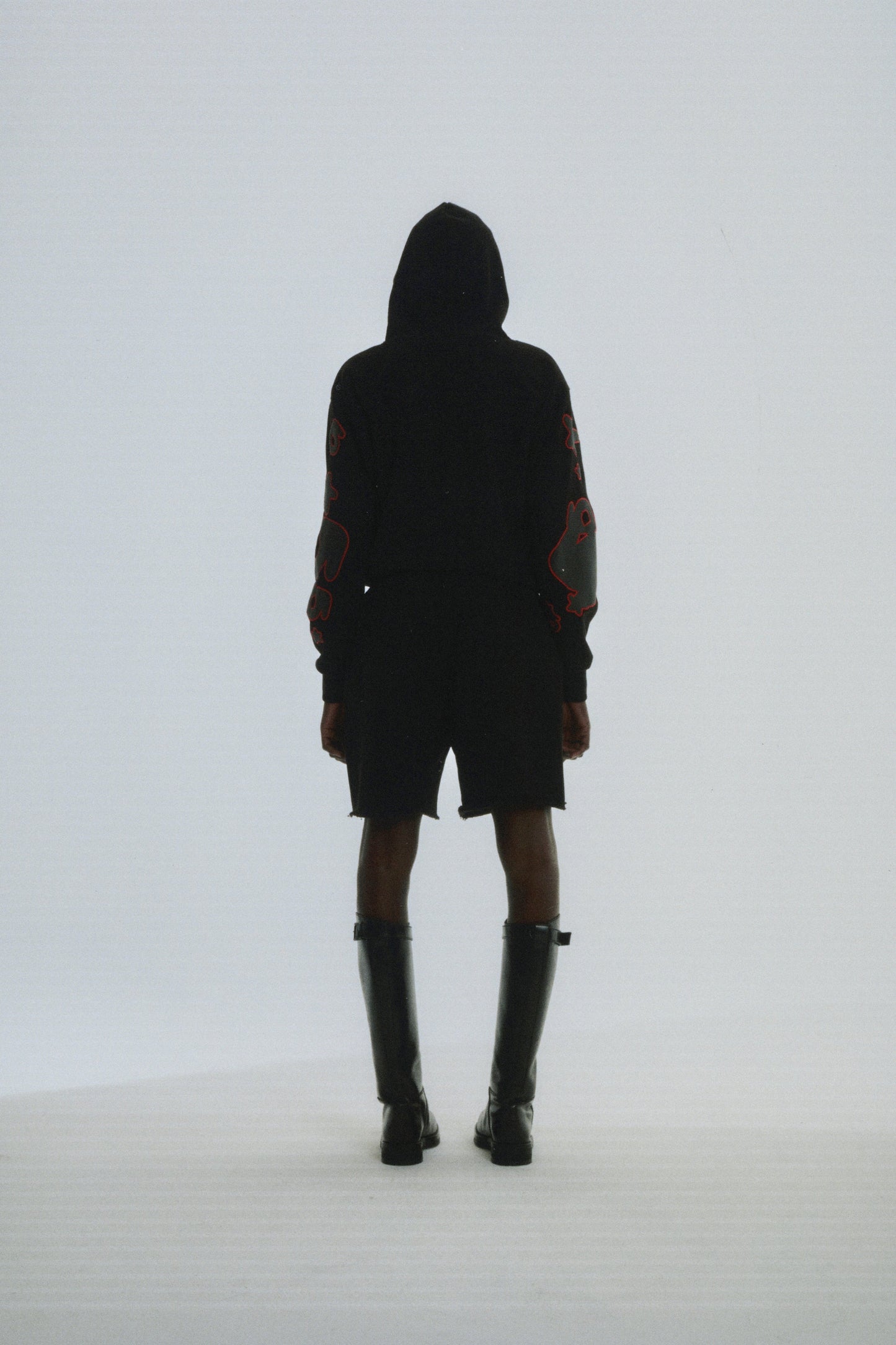 SP5DER Beluga Outline Hoodie – Black - Detail View 14