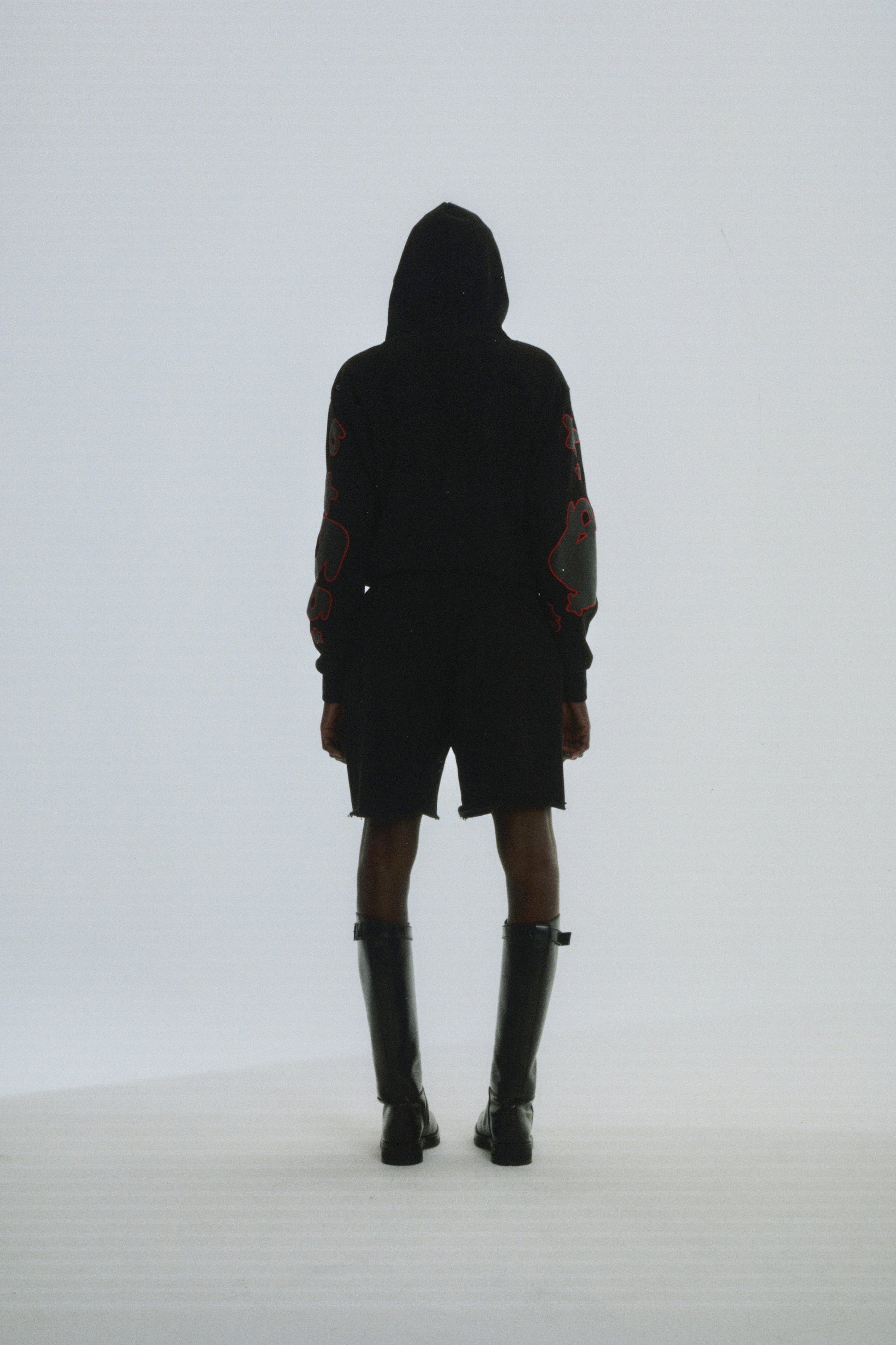 SP5DER Beluga Outline Hoodie – Black - Detail View 14