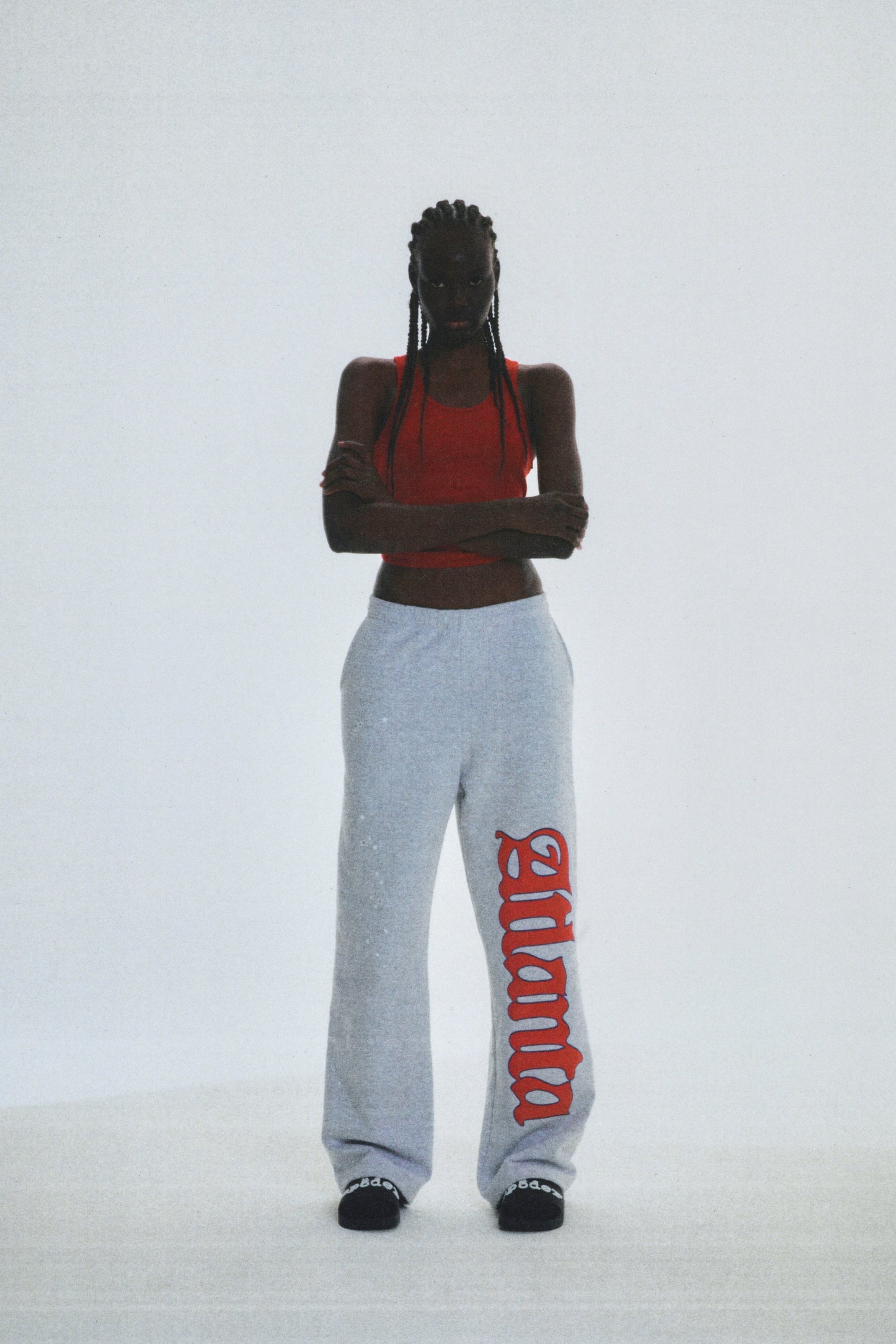 SP5DER Atlanta Wide Leg Sweatpant in Heather Grey