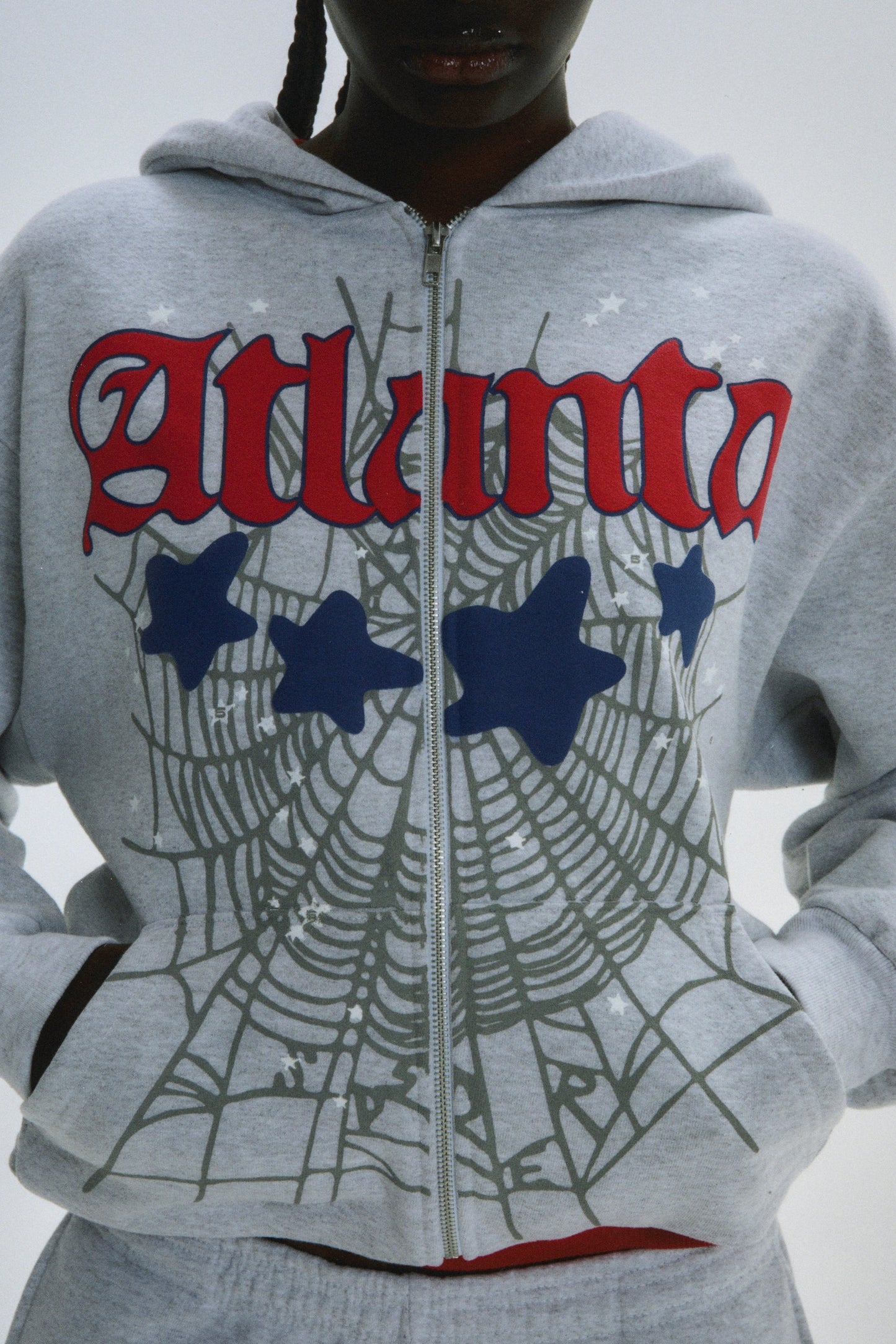 SP5DER Atlanta Full-Zip Hoodie – Grey - Detail View 13