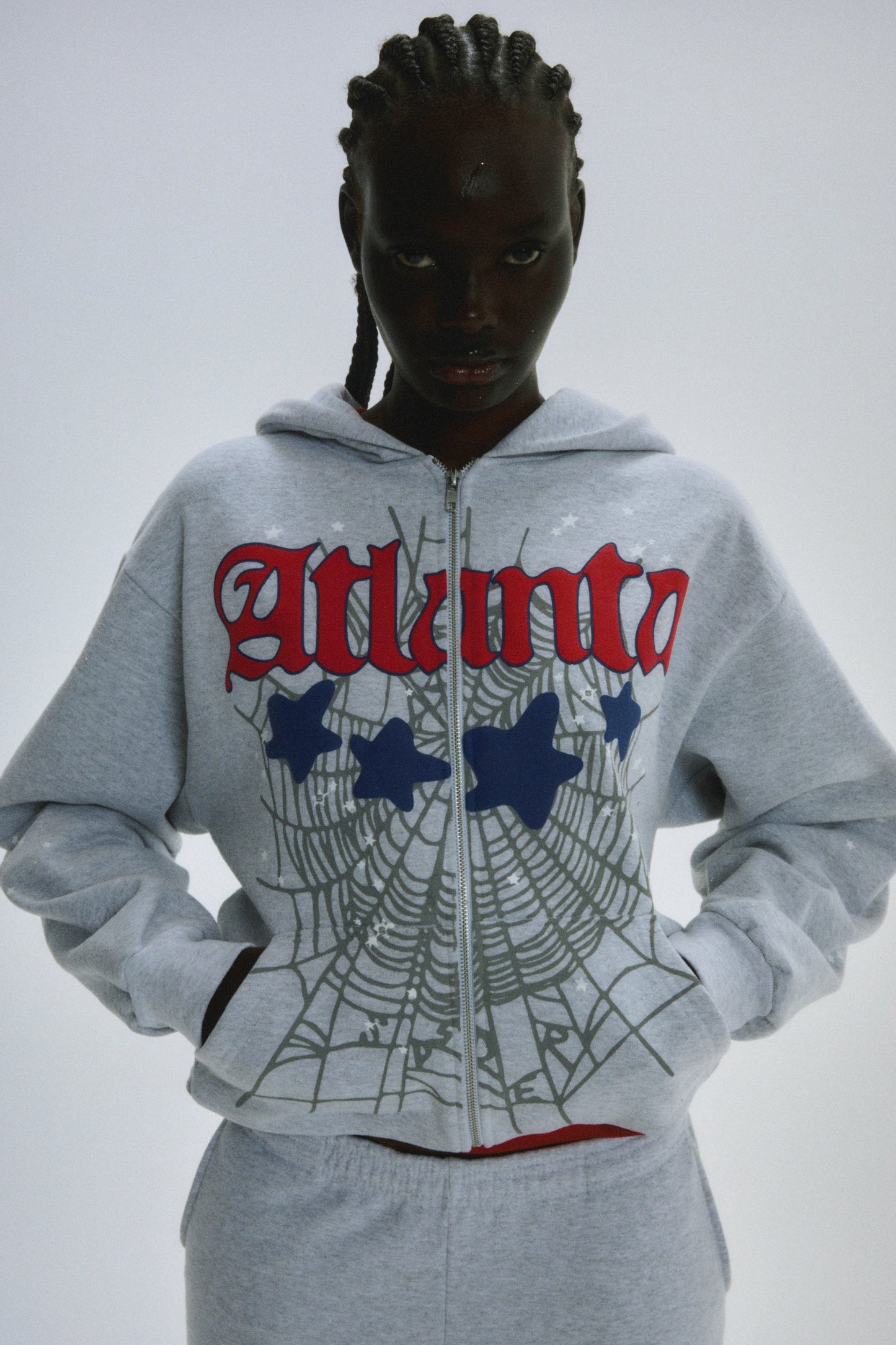 SP5DER Atlanta Full-Zip Hoodie – Grey - Detail View 15