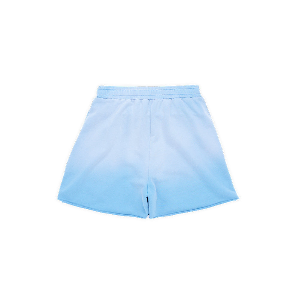 Back view of SP5DER Cut Sweatshort in Blue