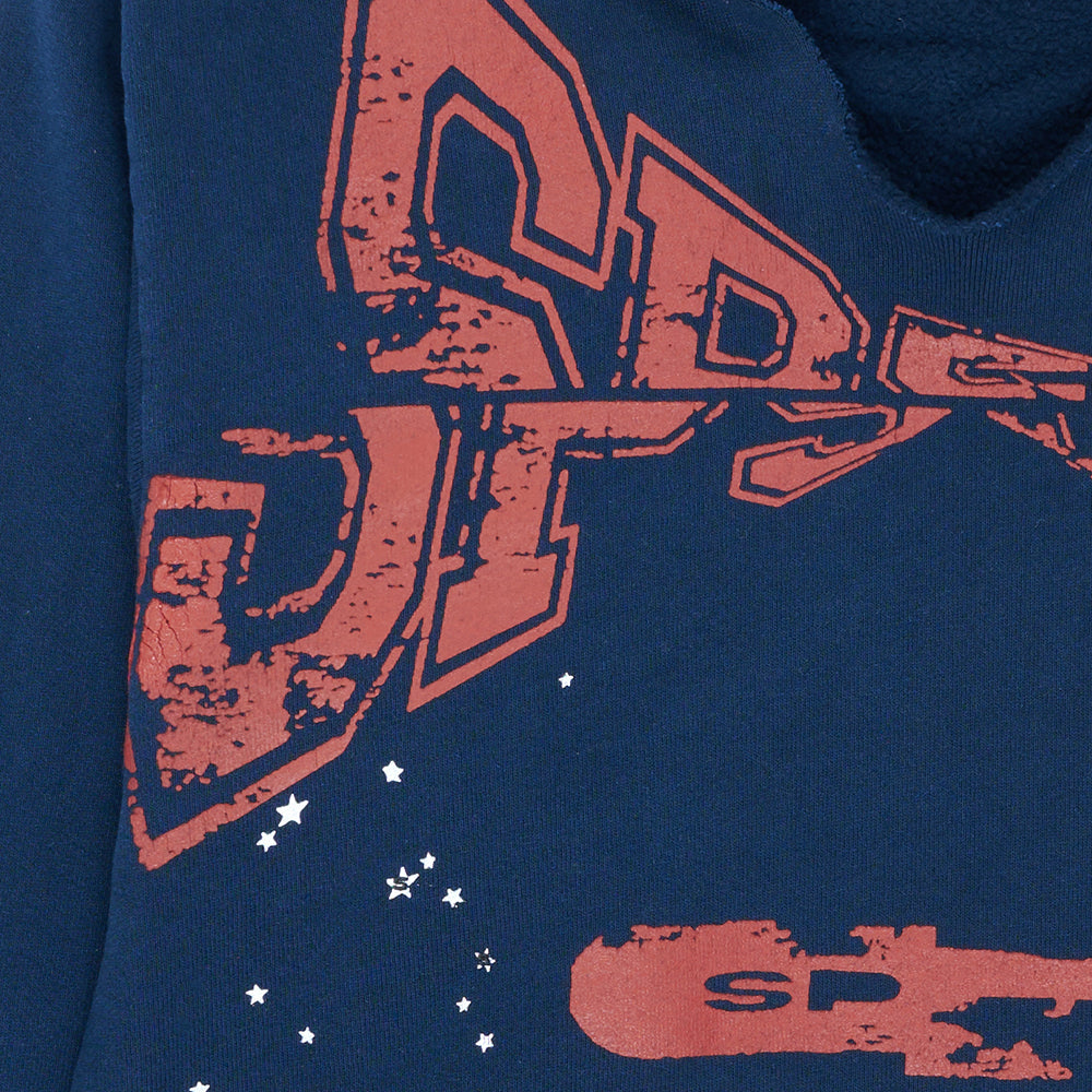 SP5DER Cropped Hoodie – Blue - Detail View 1