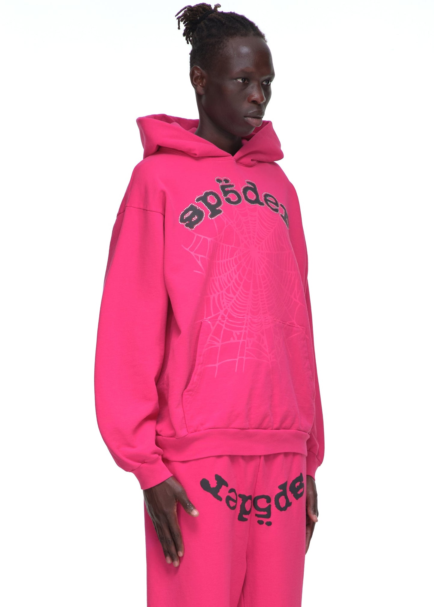 SP5DER Legacy Rhinestone Hoodie – Black - Detail View 4
