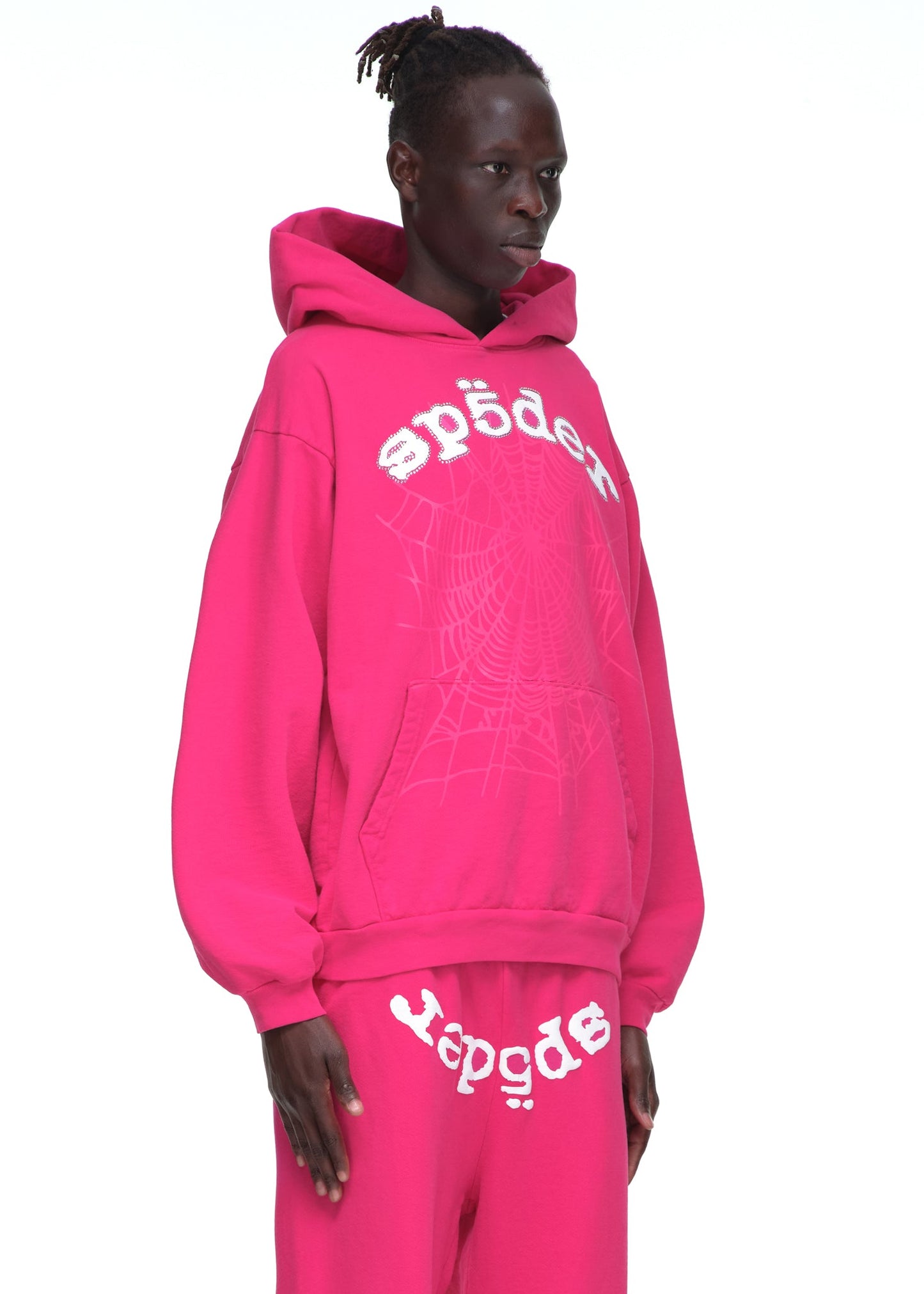 SP5DER Legacy Rhinestone Hoodie – Pink - Detail View 4