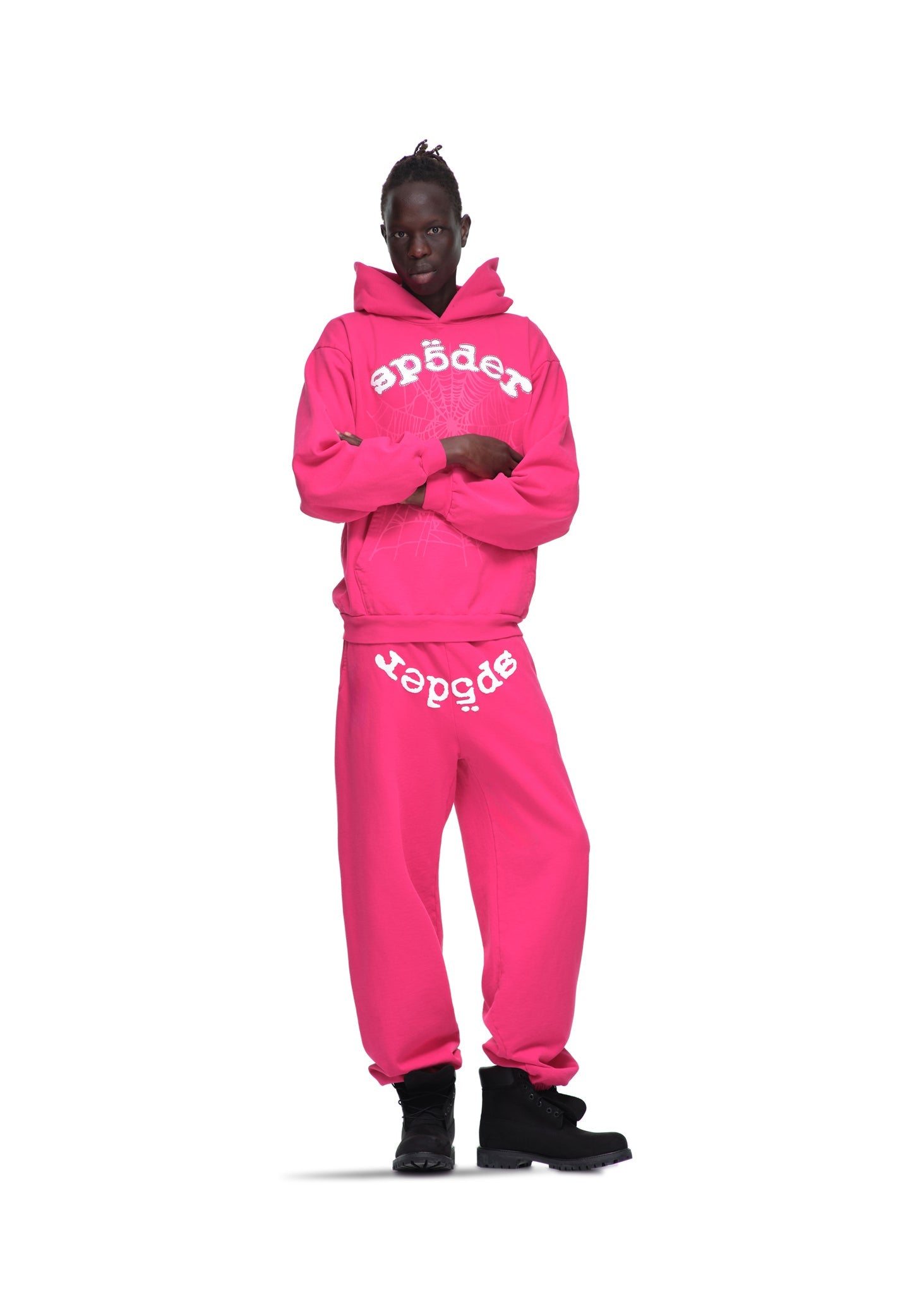 SP5DER Legacy Rhinestone Hoodie – Pink - Detail View 10