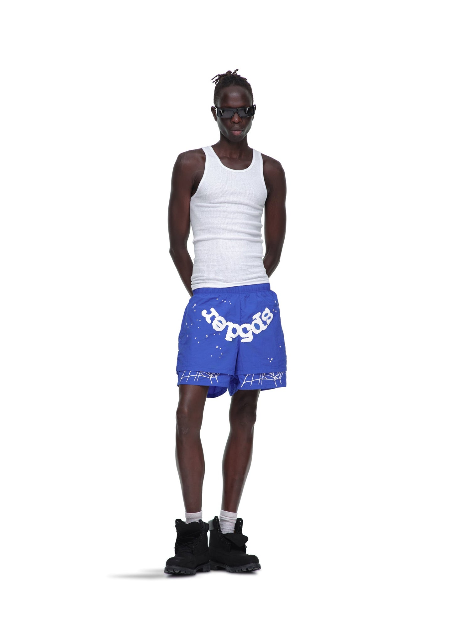 SP5DER OG Web V2 Double Layer Short in Blue