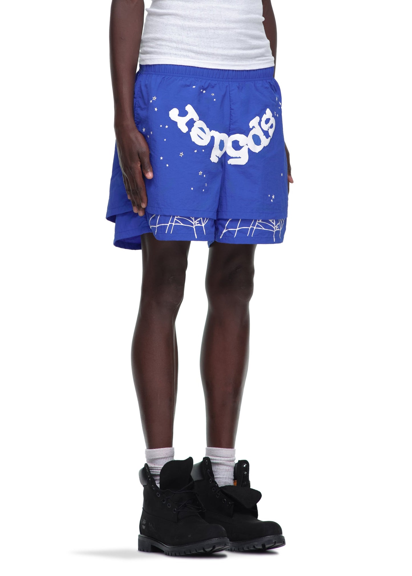 SP5DER OG Web V2 Double Layer Short in Blue