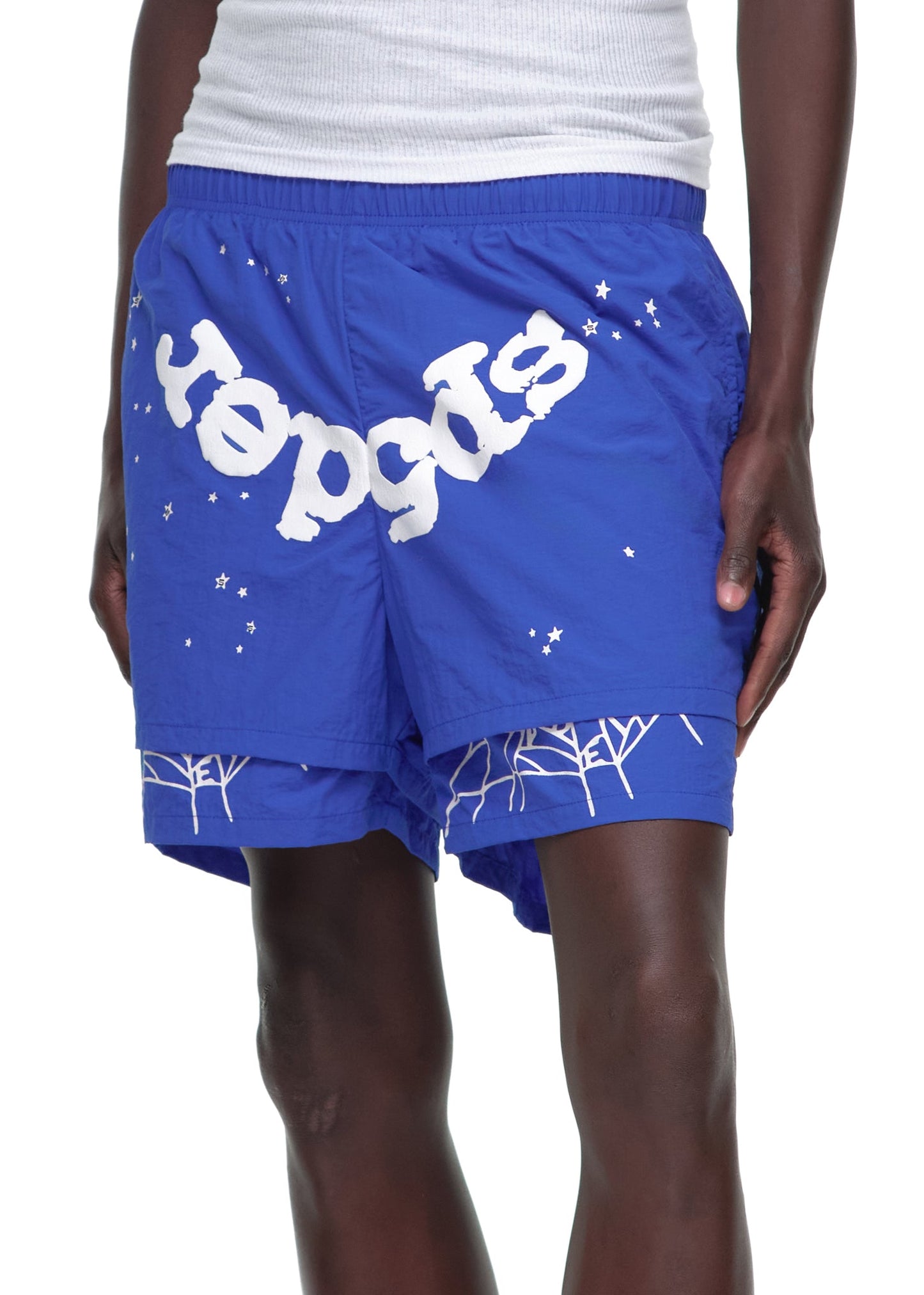 SP5DER OG Web V2 Double Layer Short in Blue