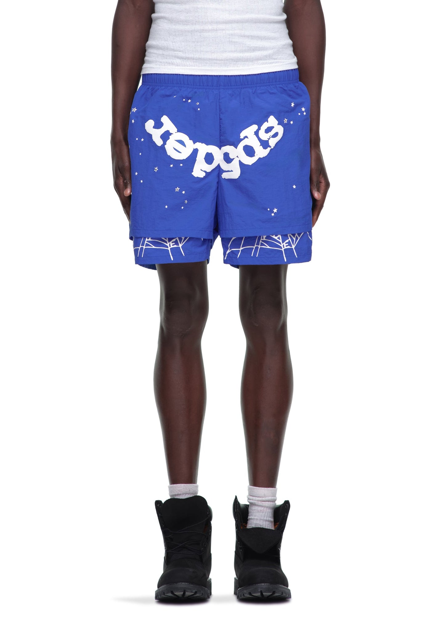SP5DER OG Web V2 Double Layer Short in Blue