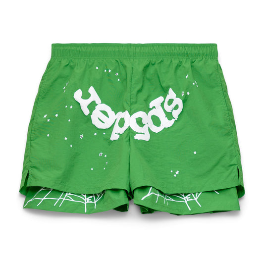 SP5DER OG Web V2 Double Layer Short in Bright Green