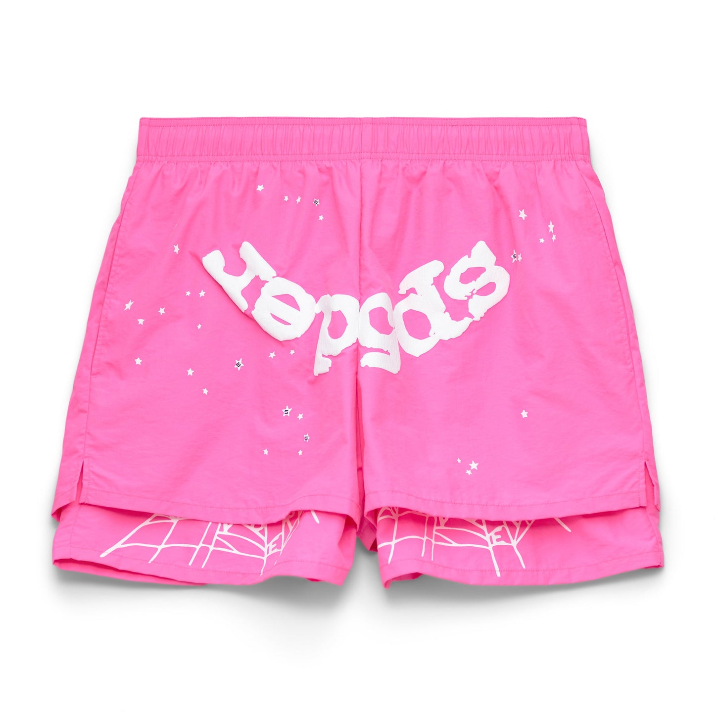 SP5DER OG Web V2 Double Layer Short in Pink