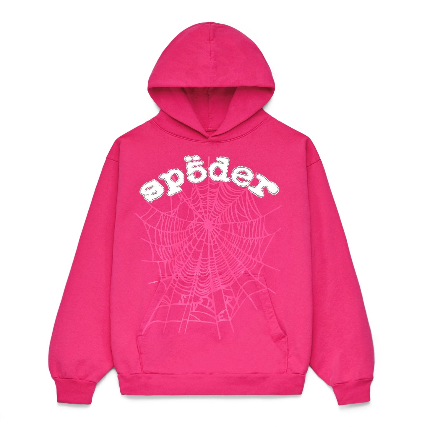 SP5DER Legacy Rhinestone Hoodie – Pink - Front View