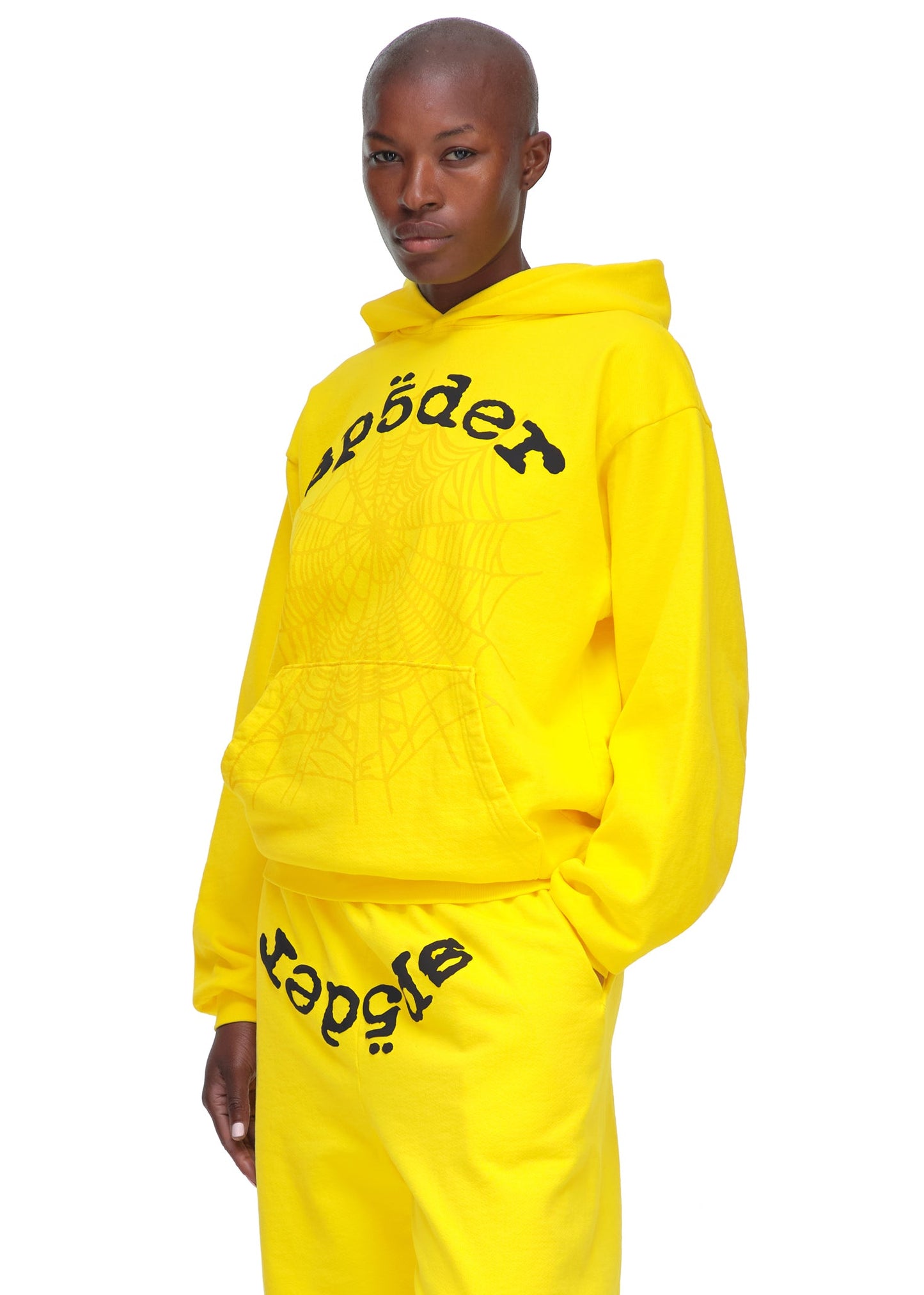 SP5DER Legacy Hoodie – Yellow - Detail View 7