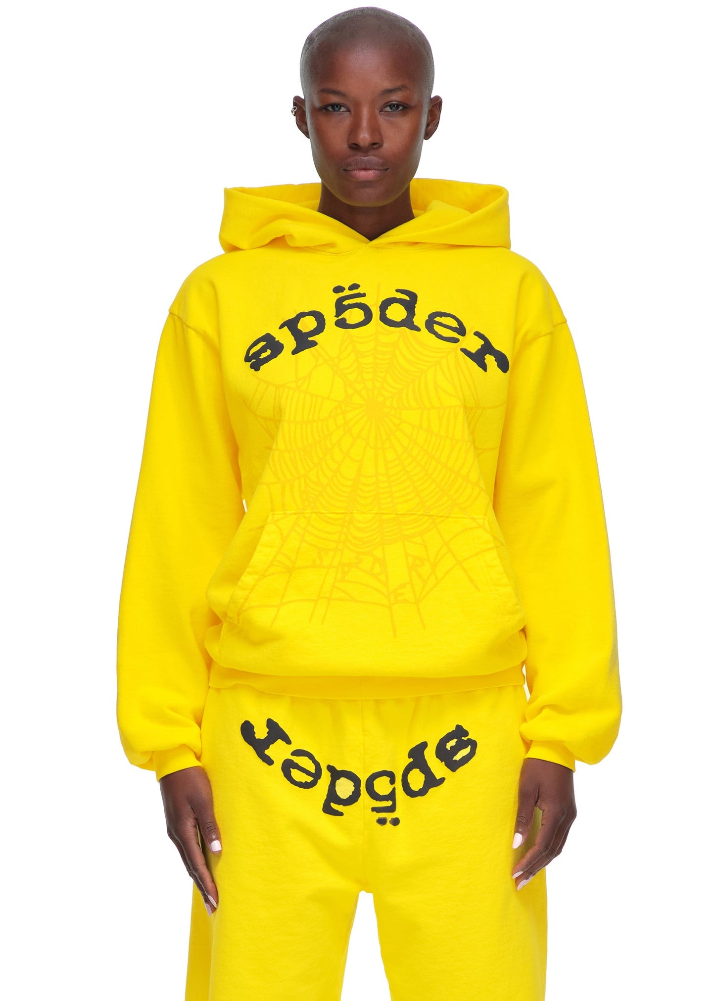 SP5DER Legacy Hoodie – Yellow - Detail View 3