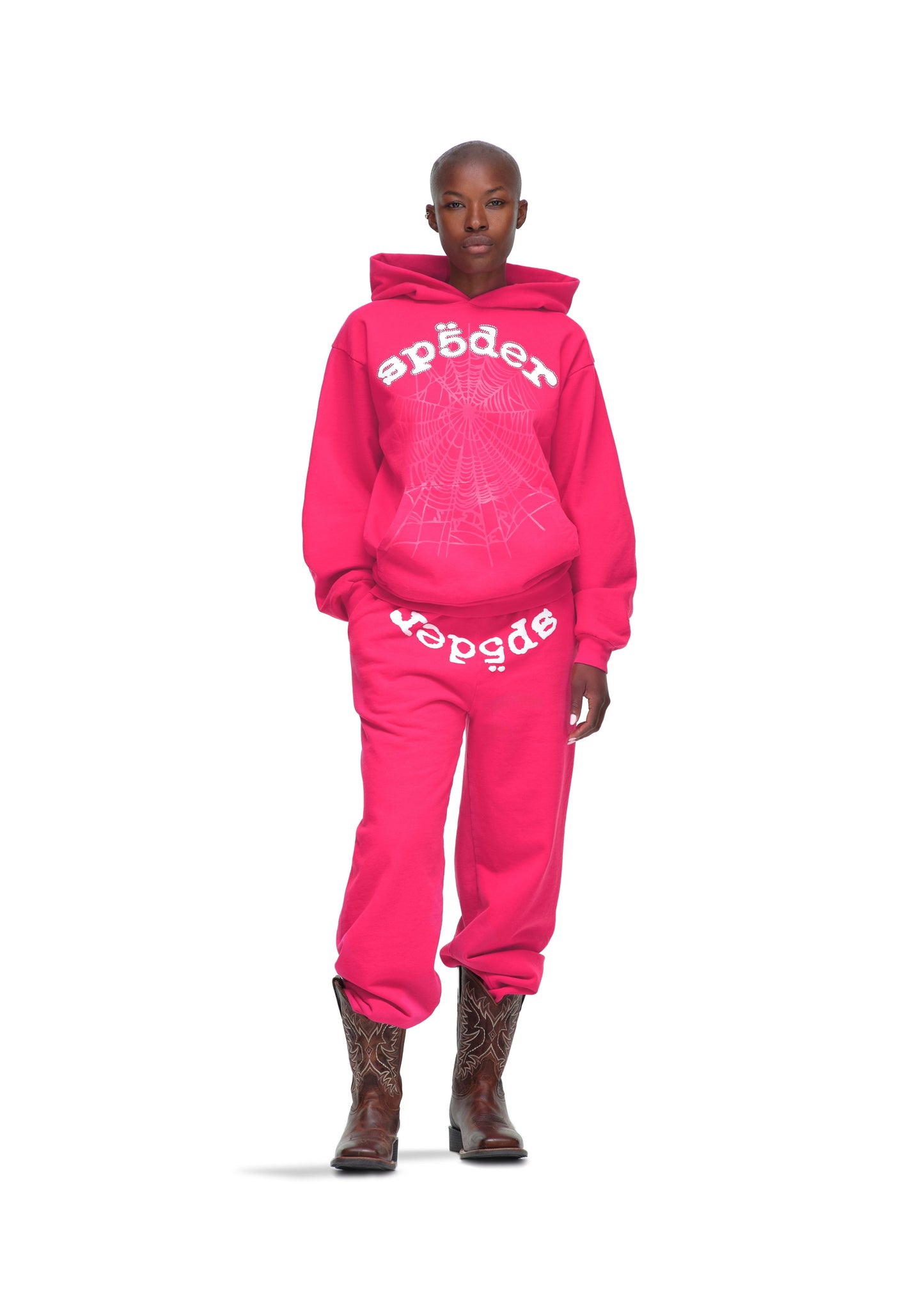 SP5DER Legacy Rhinestone Hoodie – Pink - Detail View 11