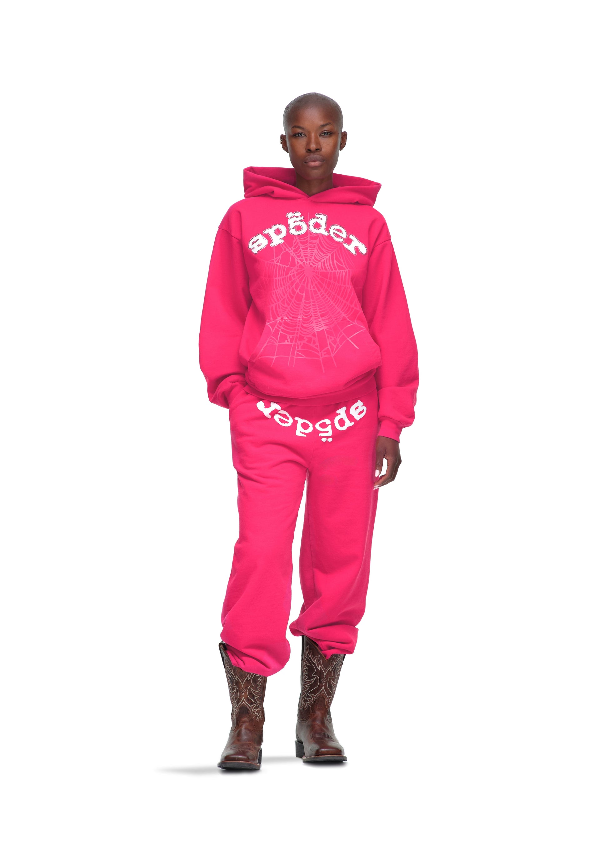 SP5DER Legacy Rhinestone Hoodie – Pink - Detail View 11