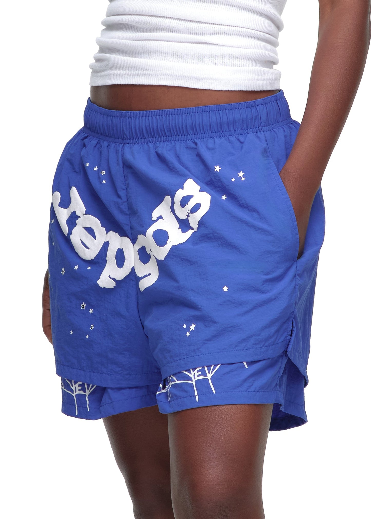 SP5DER OG Web V2 Double Layer Short in Blue