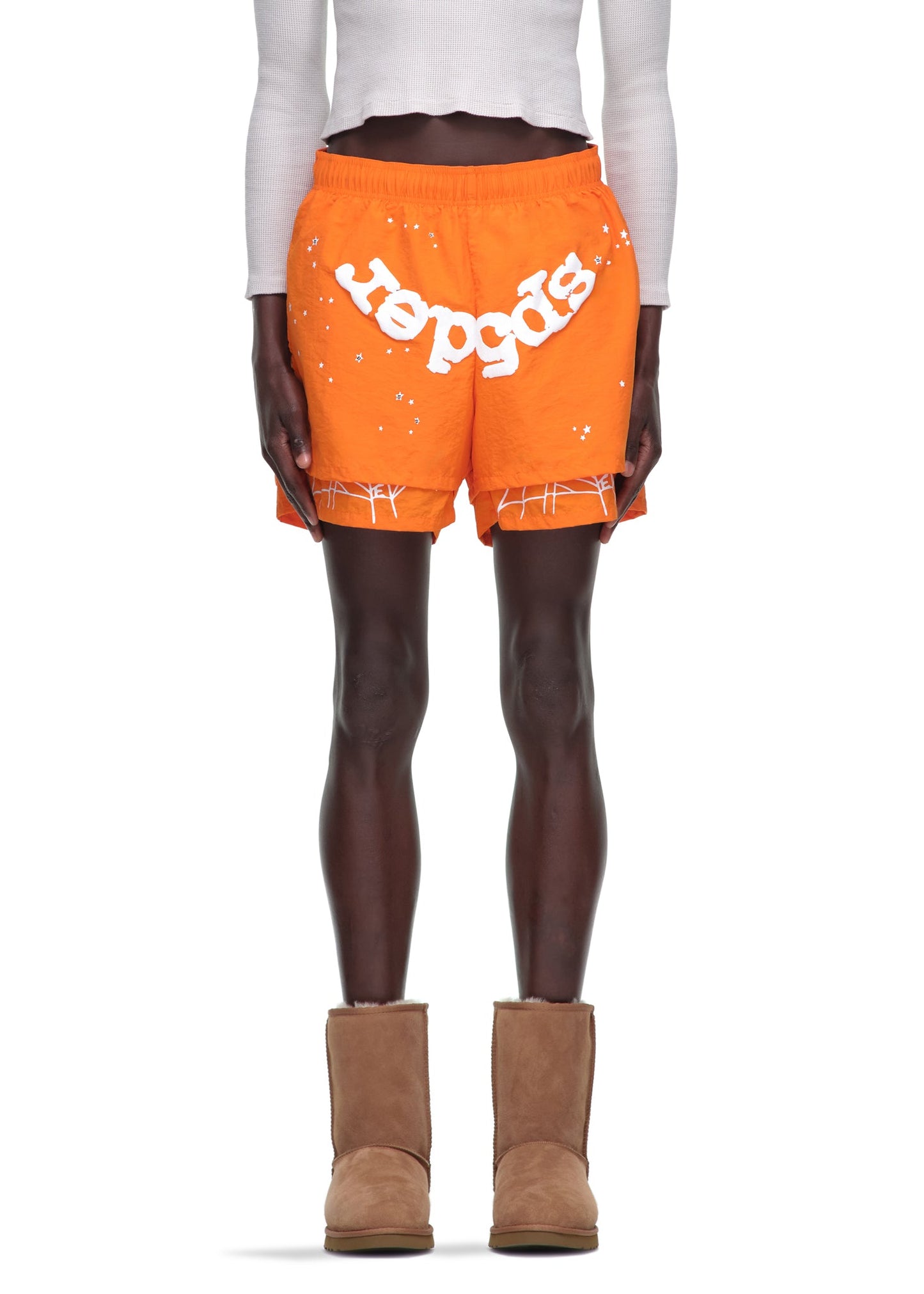 SP5DER OG Web V2 Double Layer Short in Orange