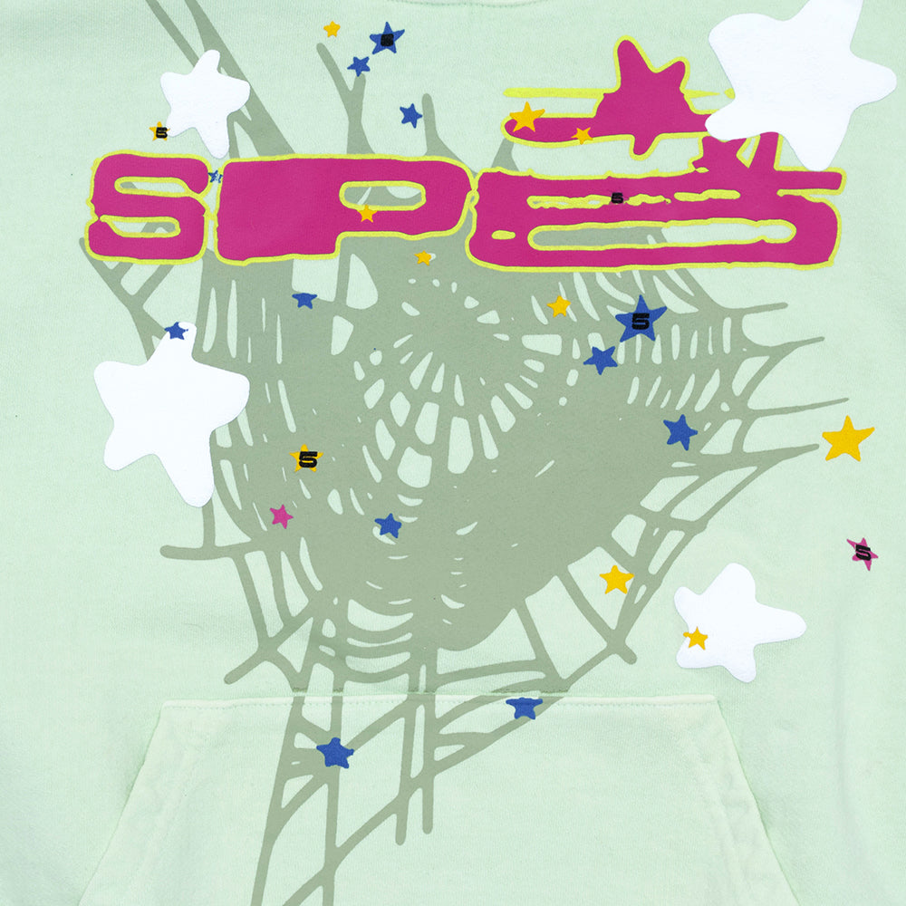 SP5DER Mint Hoodie - Detail View 1