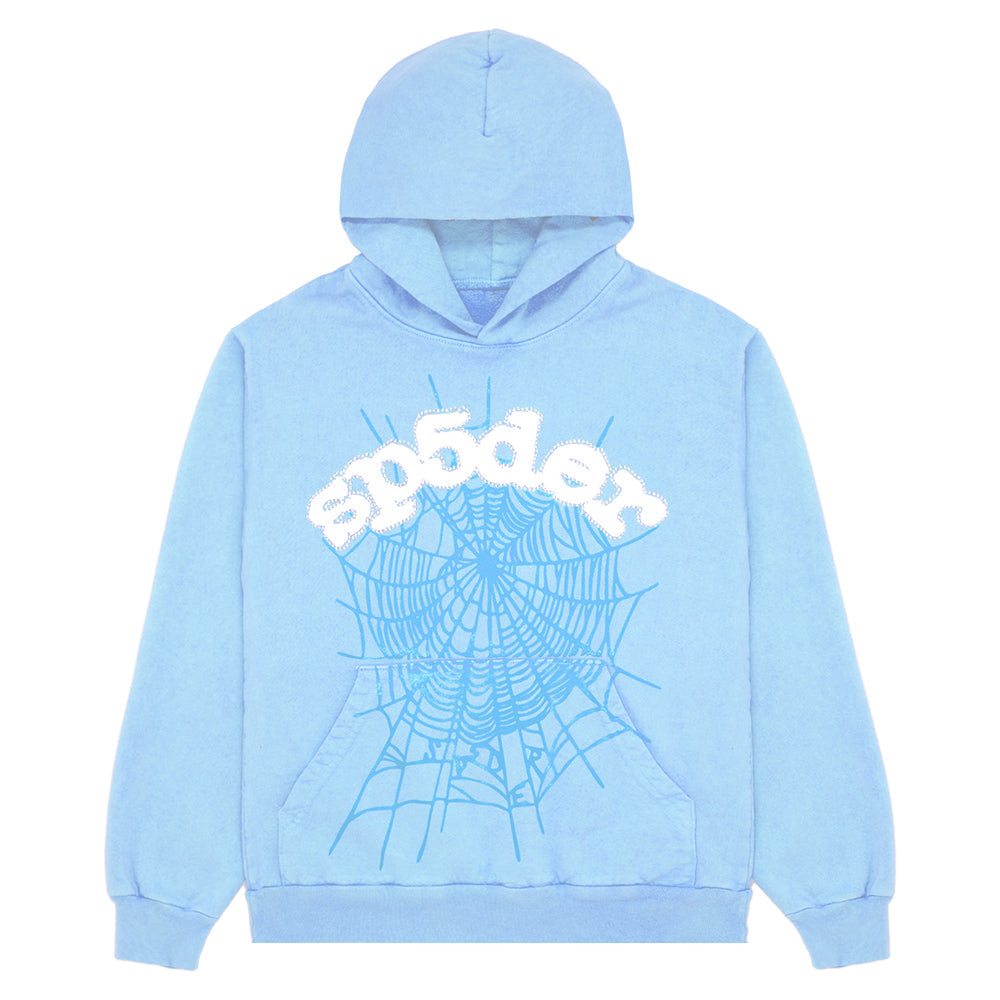 SP5DER Web Hoodie - Sky Blue - Front View
