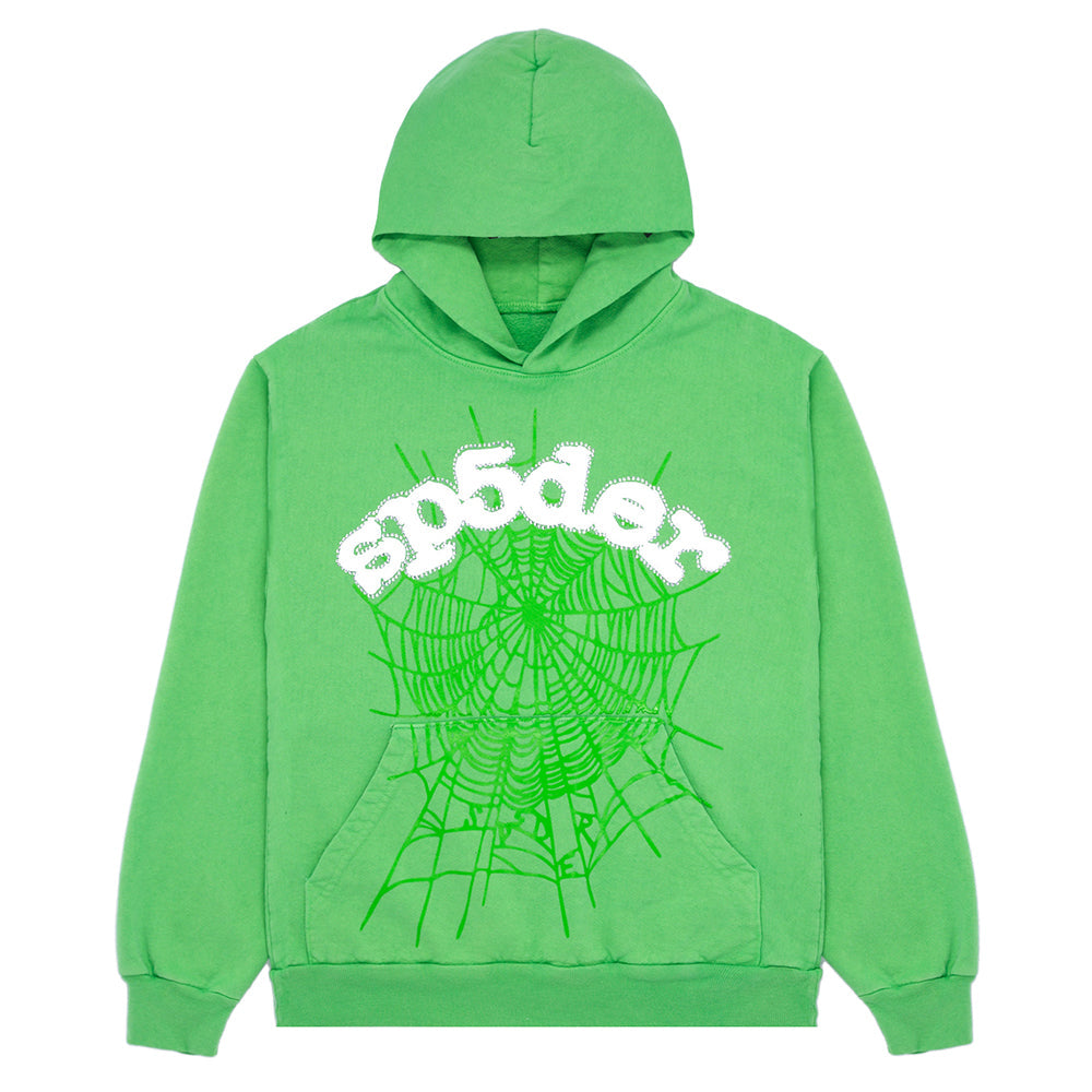 SP5DER Web Hoodie - Slime Green - Front View