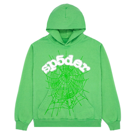 SP5DER Web Hoodie - Slime Green - Front View