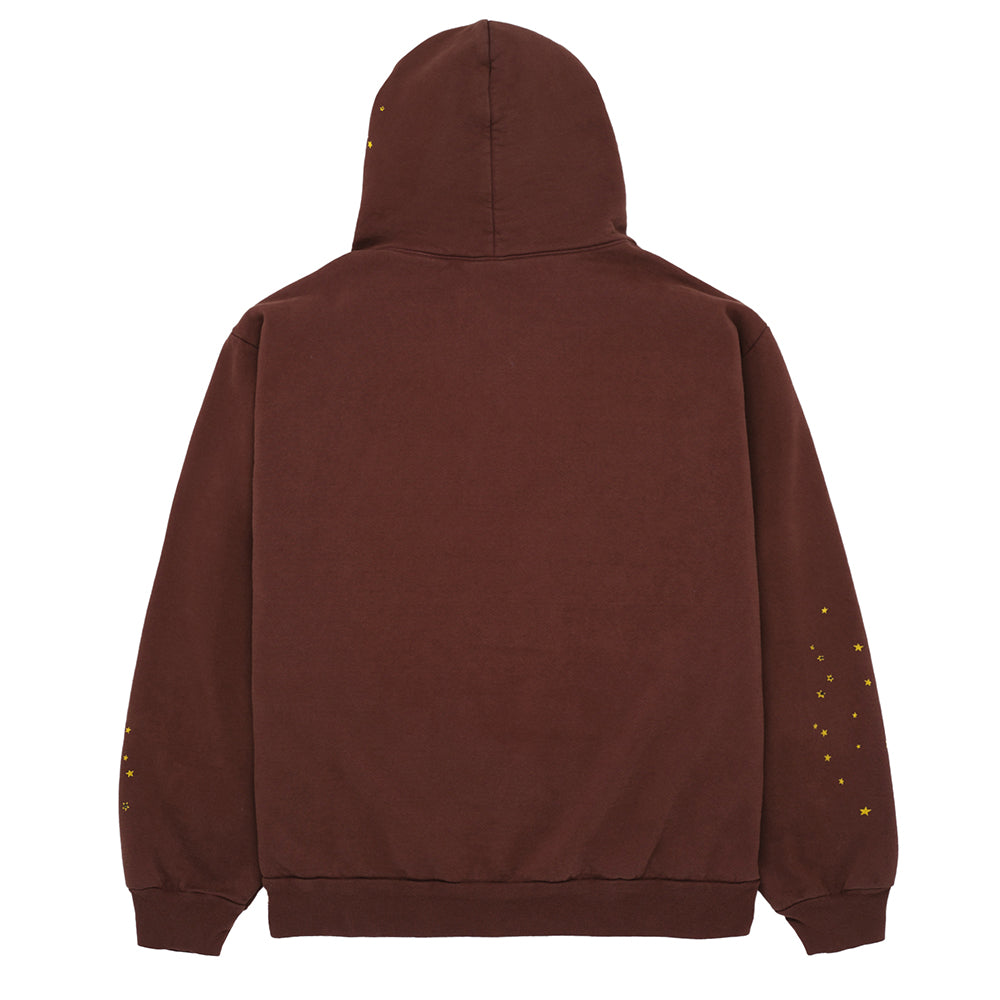 SP5DER Web Hoodie - Brown - Back View