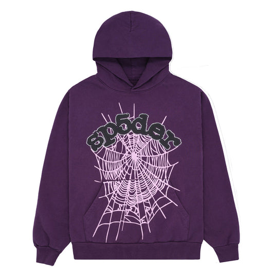 SP5DER Web Hoodie - Purple - Front View