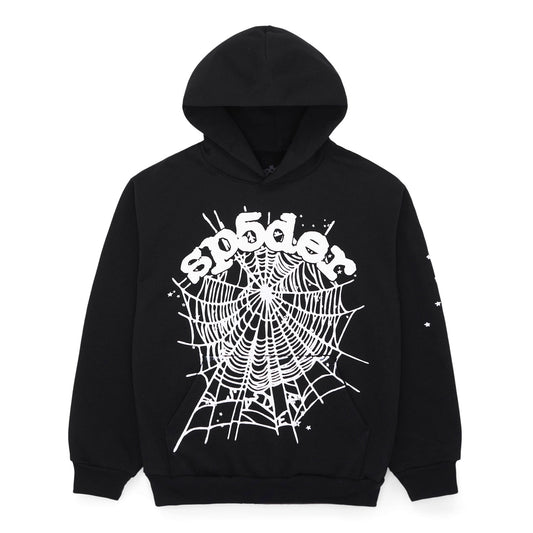 SP5DER OG Web Hoodie – Black - Front View