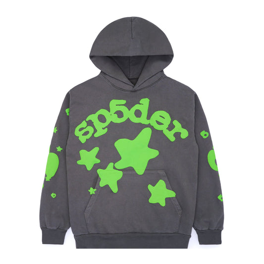 SP5DER Beluga Hoodie – Slate Grey - Front View