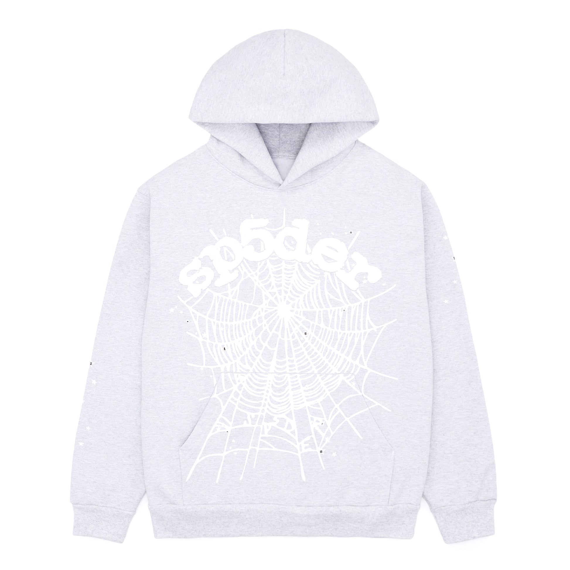 SP5DER OG Web Hoodie – Heather Grey - Front View