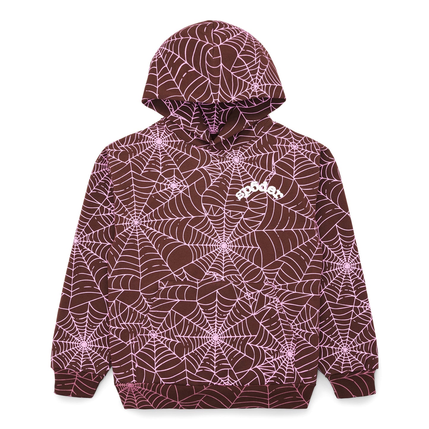 SP5DER AOP Web Hoodie – Brown - Front View
