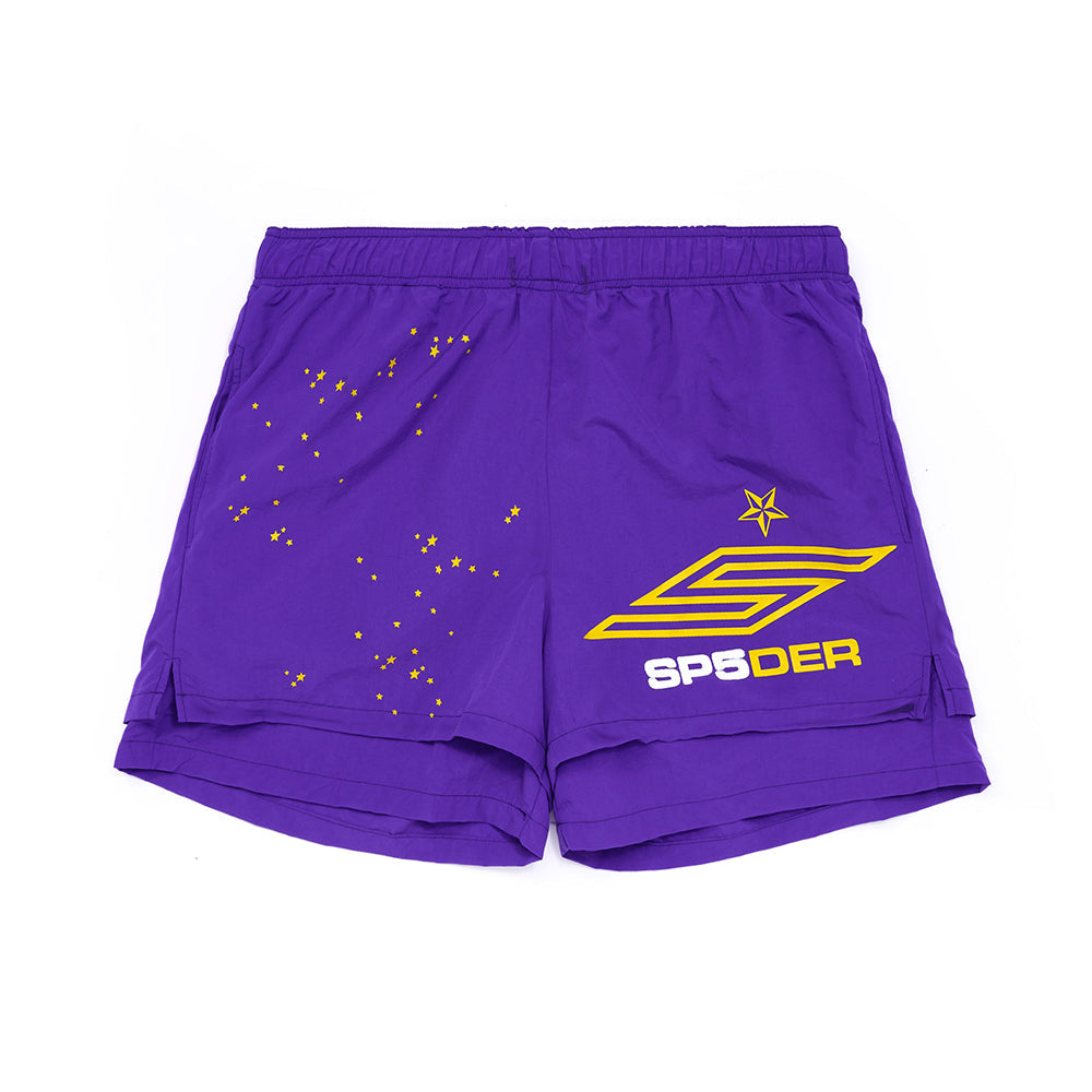 Front view of SP5DER Grape SP5 Pro Short in Purple