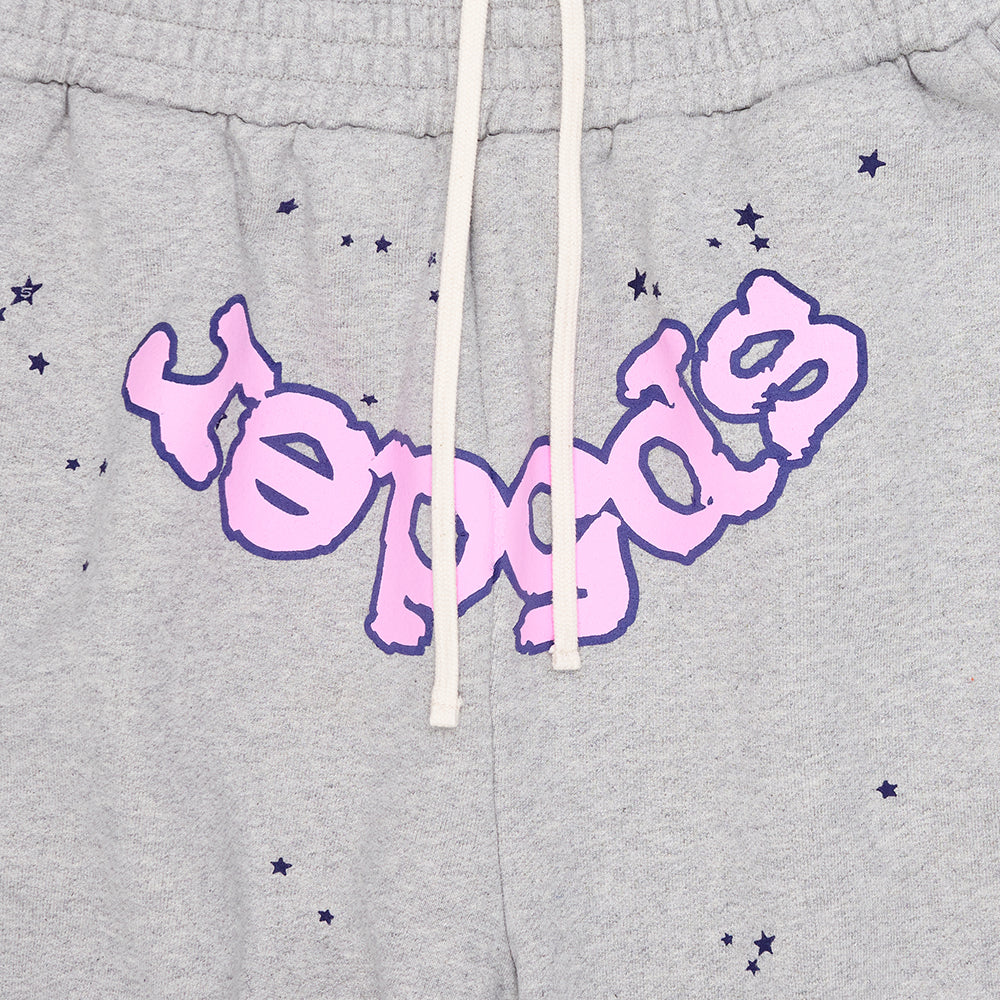 Back view of SP5DER OG Logo Sweatshort in Grey
