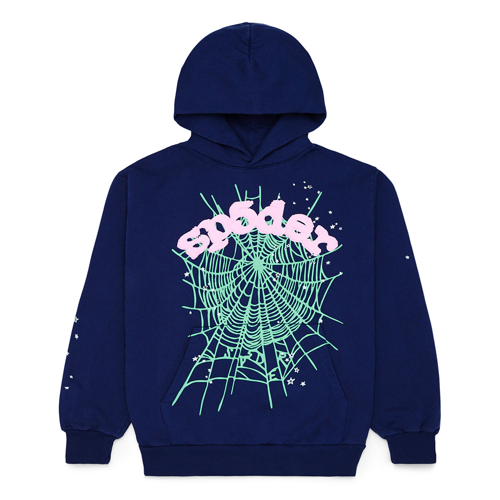 SP5DER OG Web Hoodie – Blue - Front View