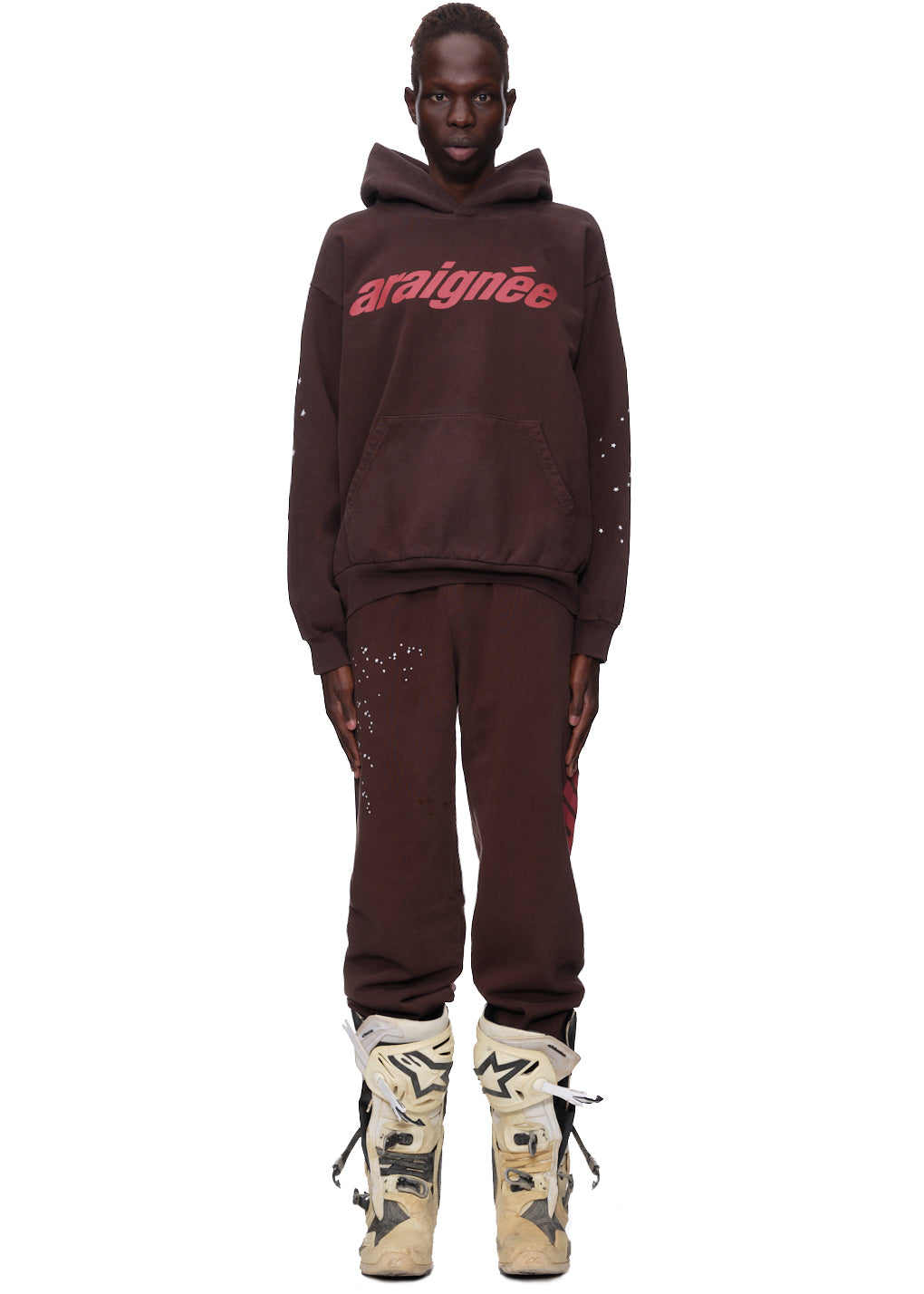 SP5DER Araignee Hoodie – Brown - Detail View 5
