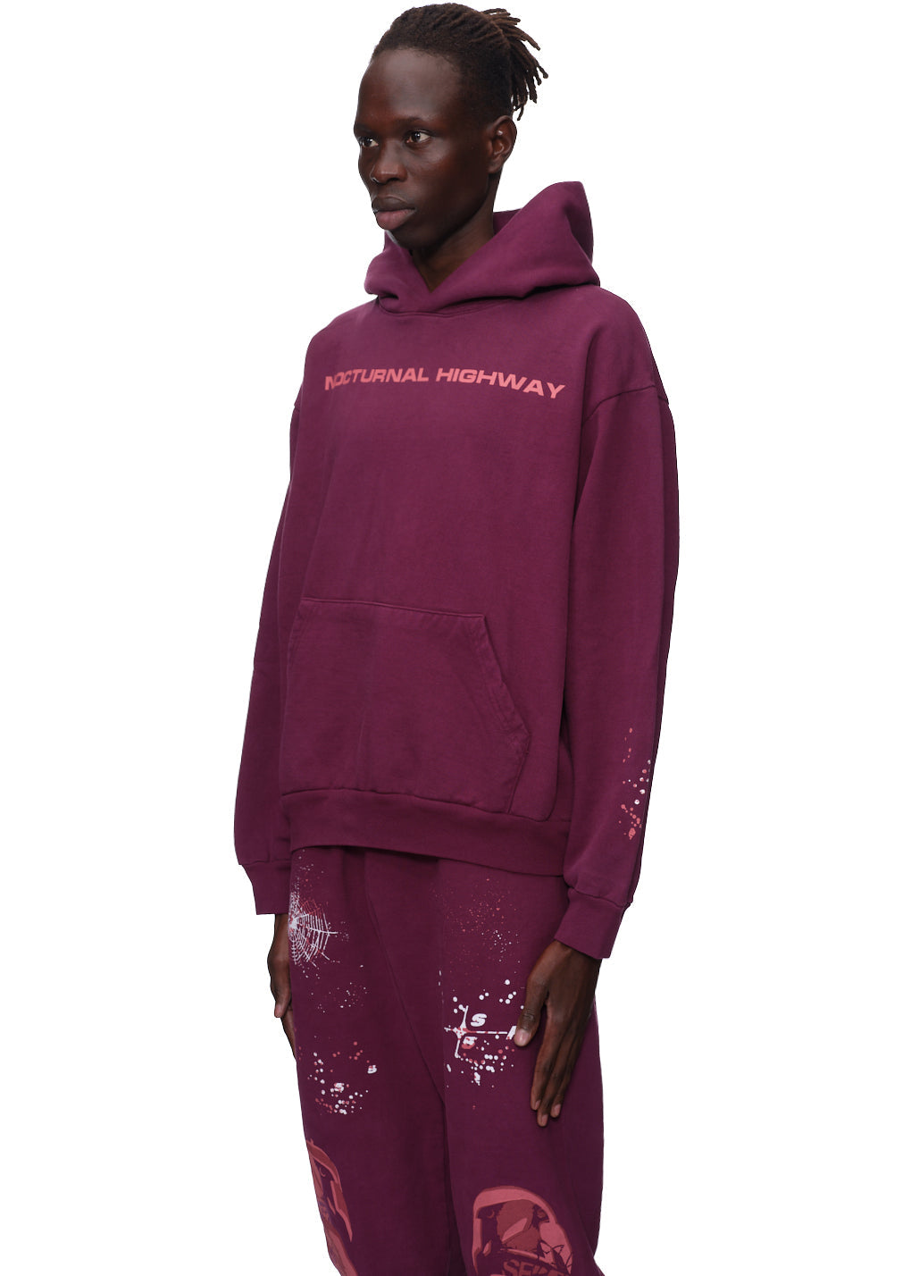 SP5DER Nocturnal Highway Hoodie – Red - Detail View 4
