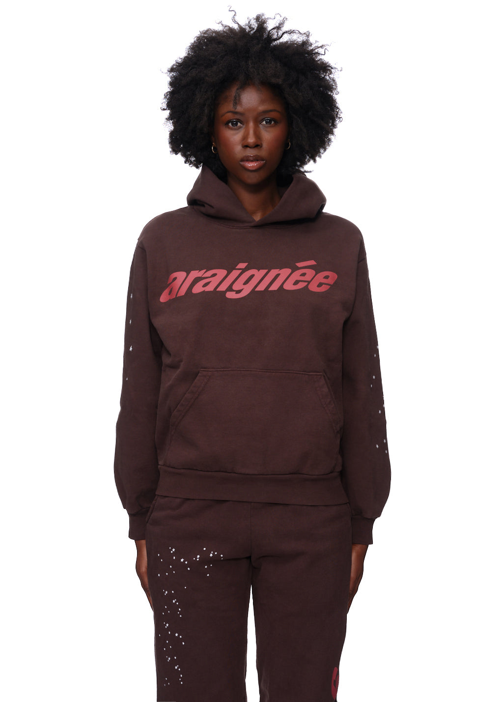 SP5DER Araignee Hoodie – Brown - Detail View 6