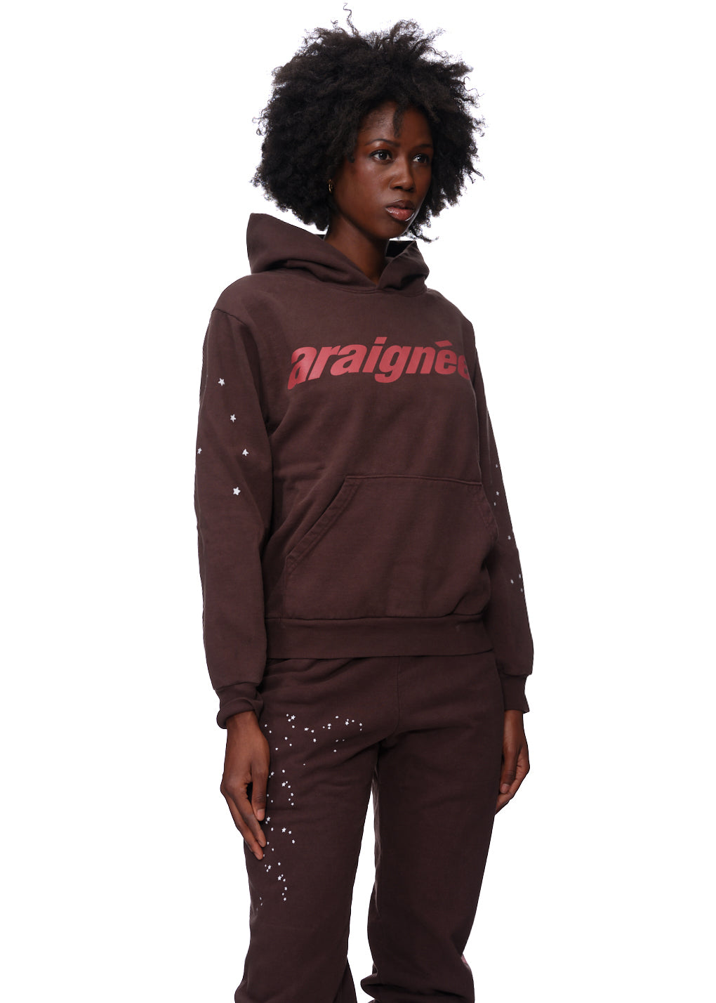 SP5DER Araignee Hoodie – Brown - Detail View 2
