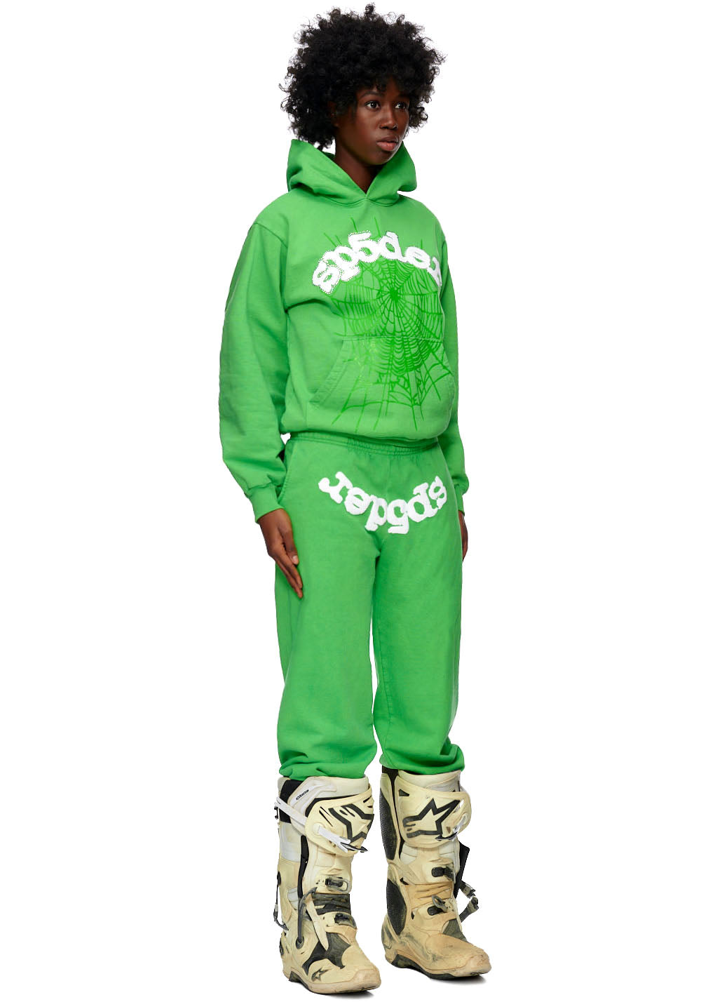 SP5DER Web Hoodie - Slime Green - Detail View 6