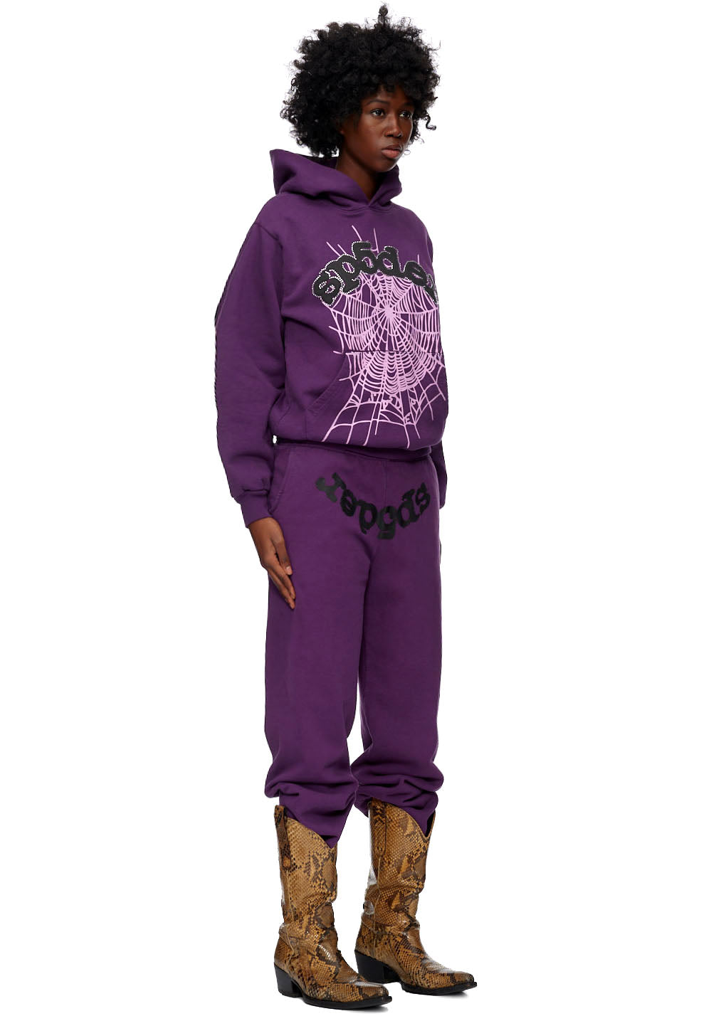 SP5DER Web Hoodie - Purple - Detail View 6