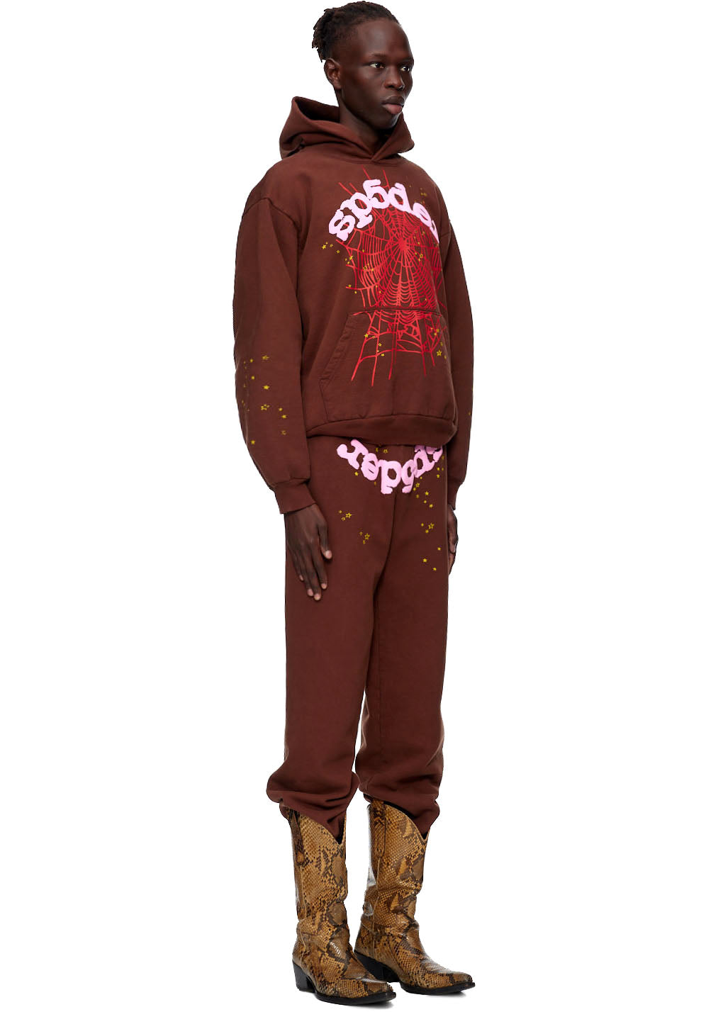 SP5DER Web Hoodie - Brown - Detail View 2
