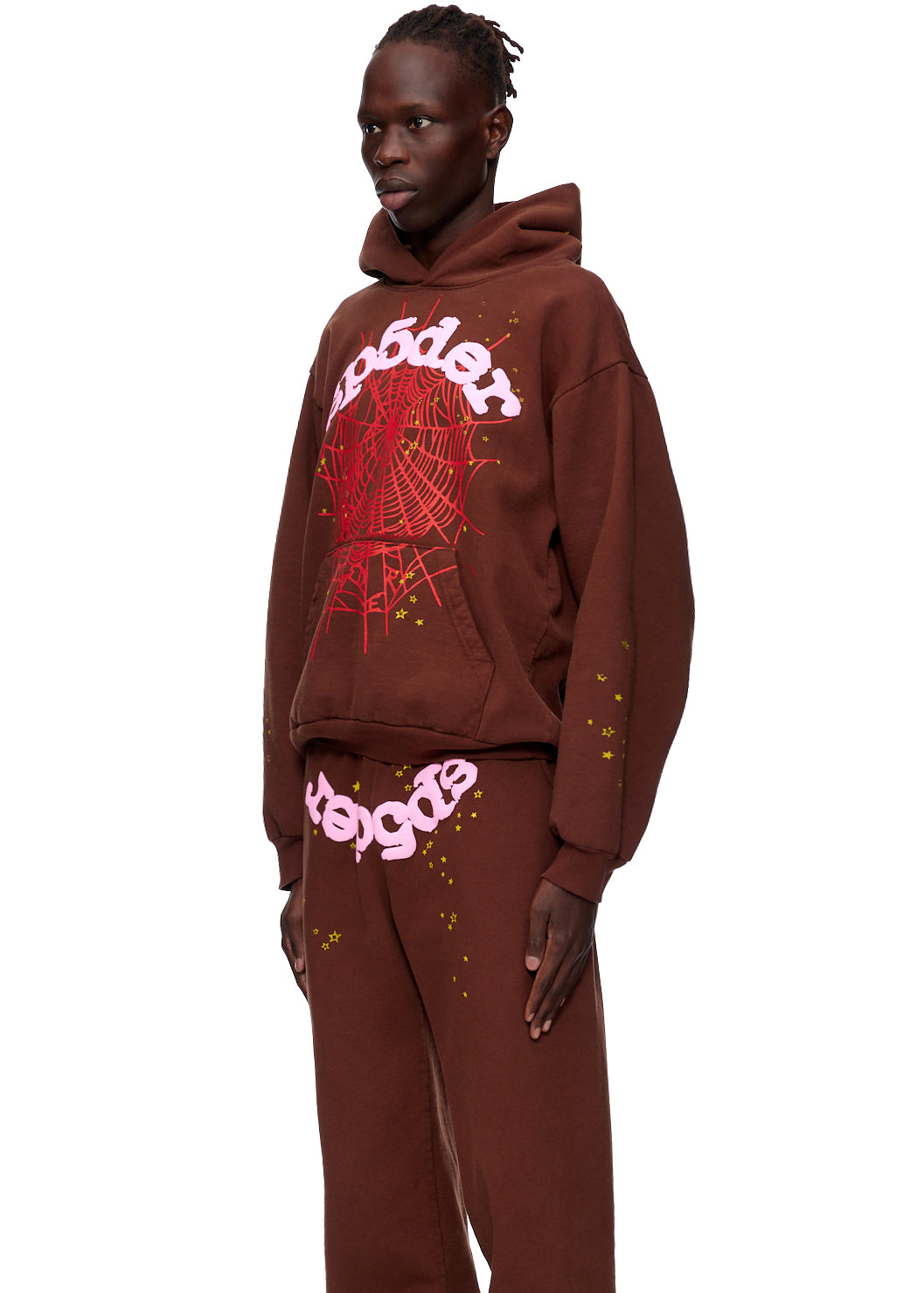 SP5DER Web Hoodie - Brown - Detail View 4